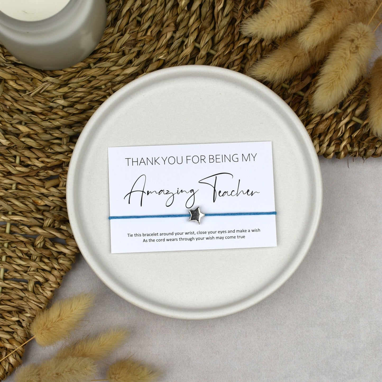 CLEARANCE - Thank You For Being My Amazing Teacher Wish Bracelet