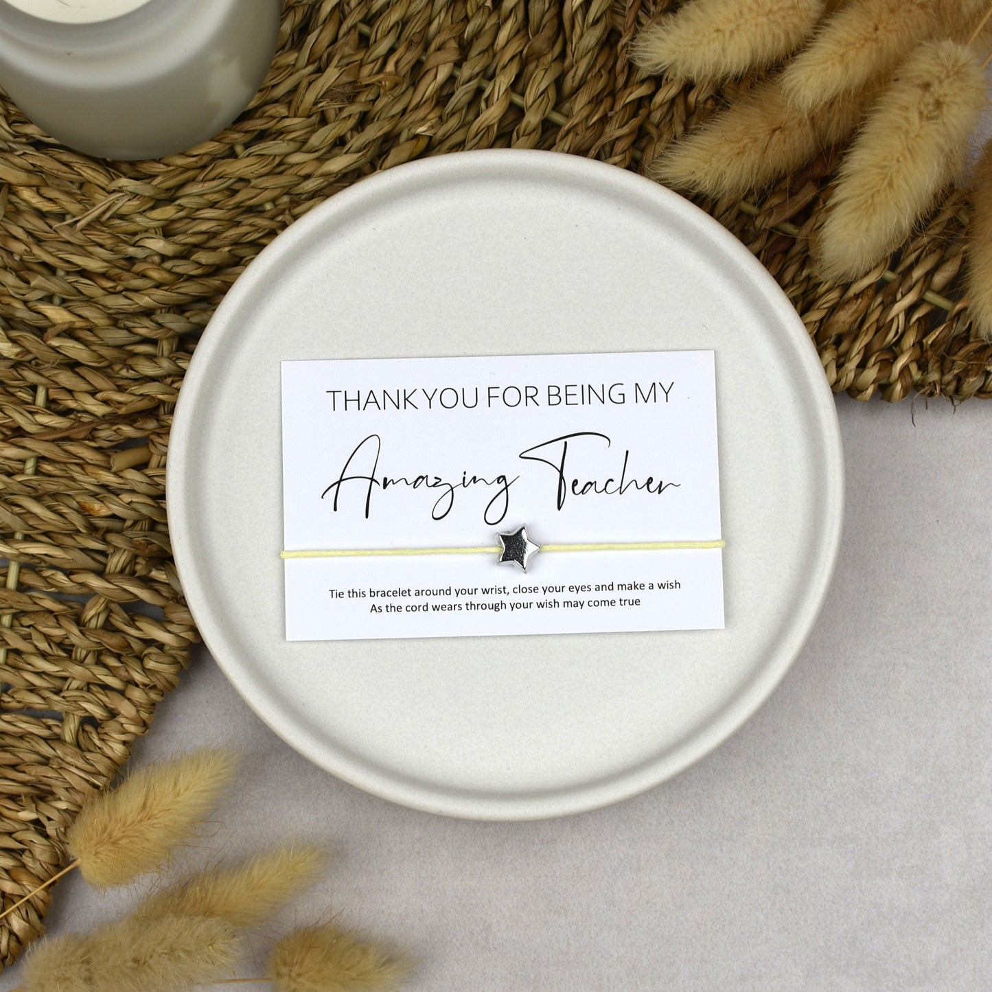 CLEARANCE - Thank You For Being My Amazing Teacher Wish Bracelet