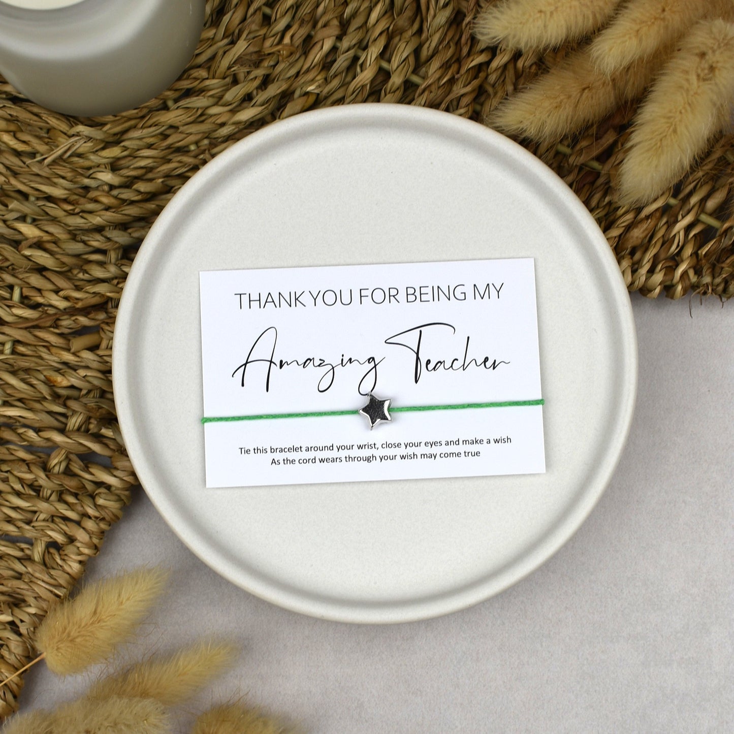 CLEARANCE - Thank You For Being My Amazing Teacher Wish Bracelet