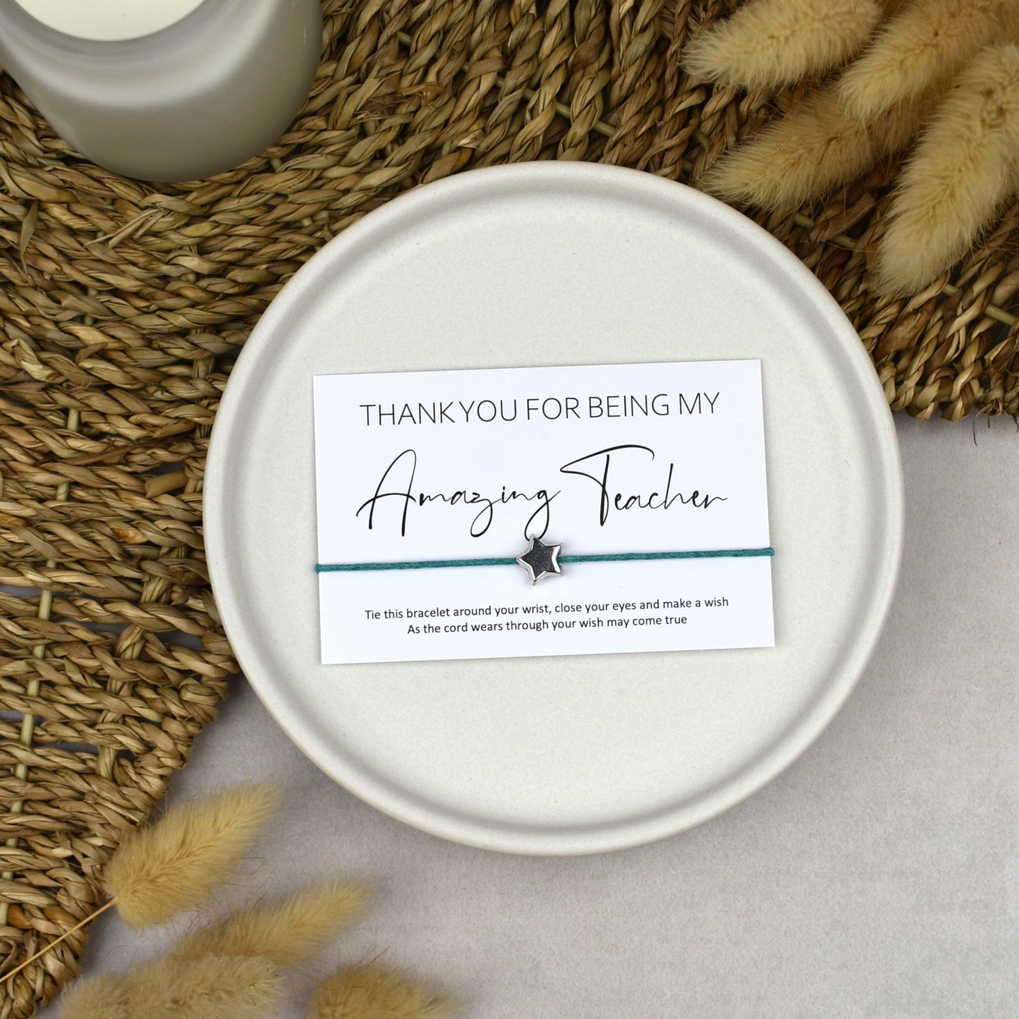CLEARANCE - Thank You For Being My Amazing Teacher Wish Bracelet