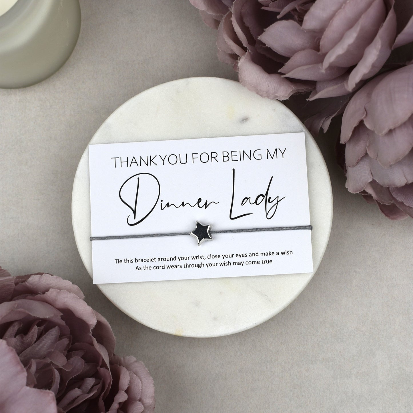 CLEARANCE - Thank You For Being My Dinner Lady Wish Bracelet
