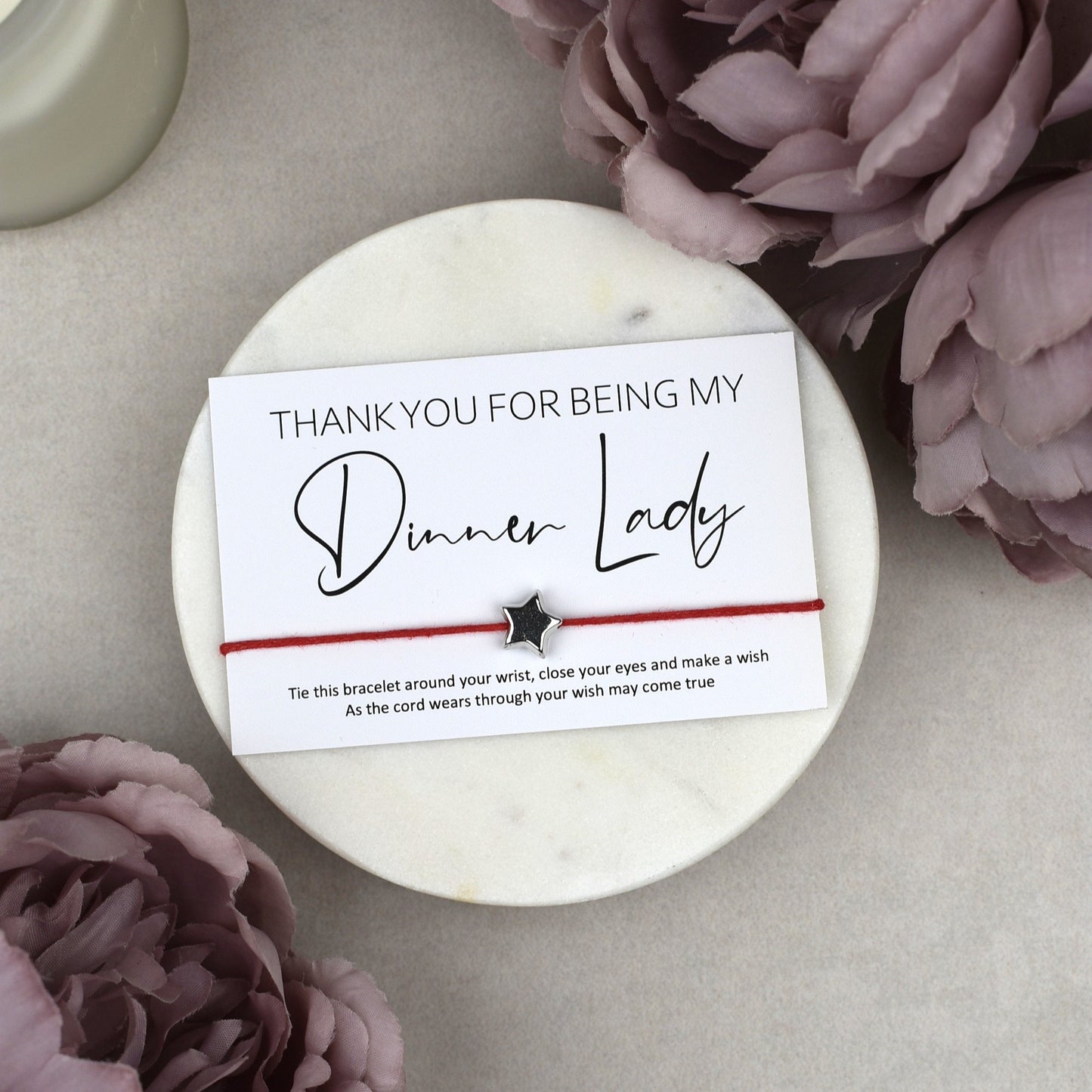 CLEARANCE - Thank You For Being My Dinner Lady Wish Bracelet