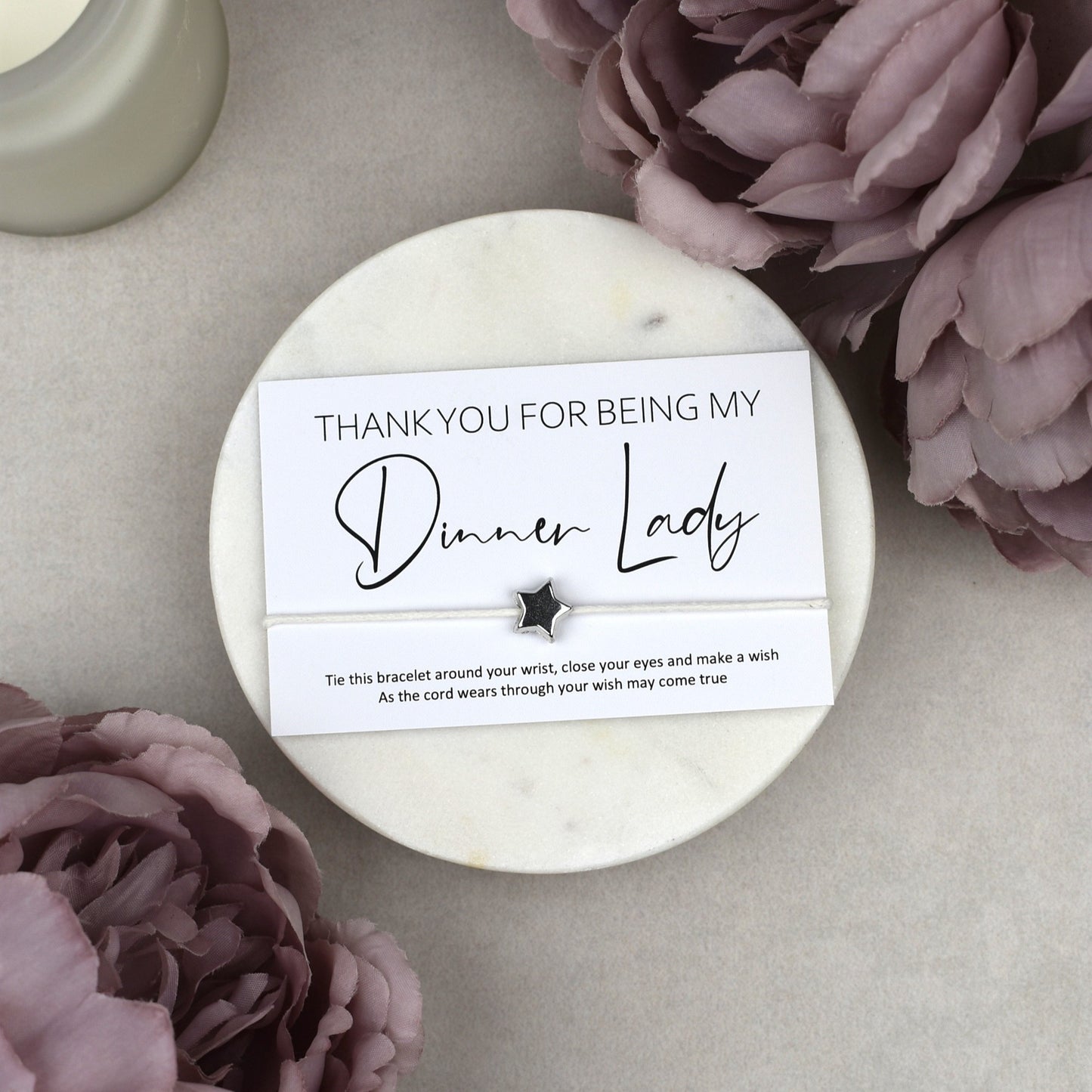 CLEARANCE - Thank You For Being My Dinner Lady Wish Bracelet