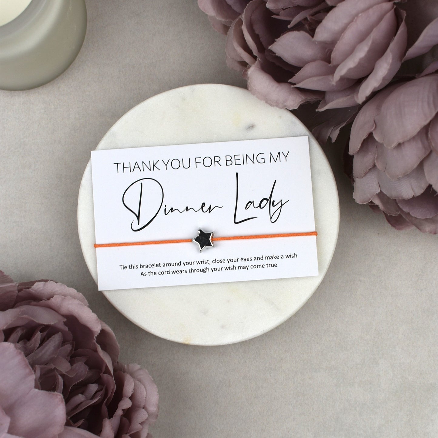 CLEARANCE - Thank You For Being My Dinner Lady Wish Bracelet