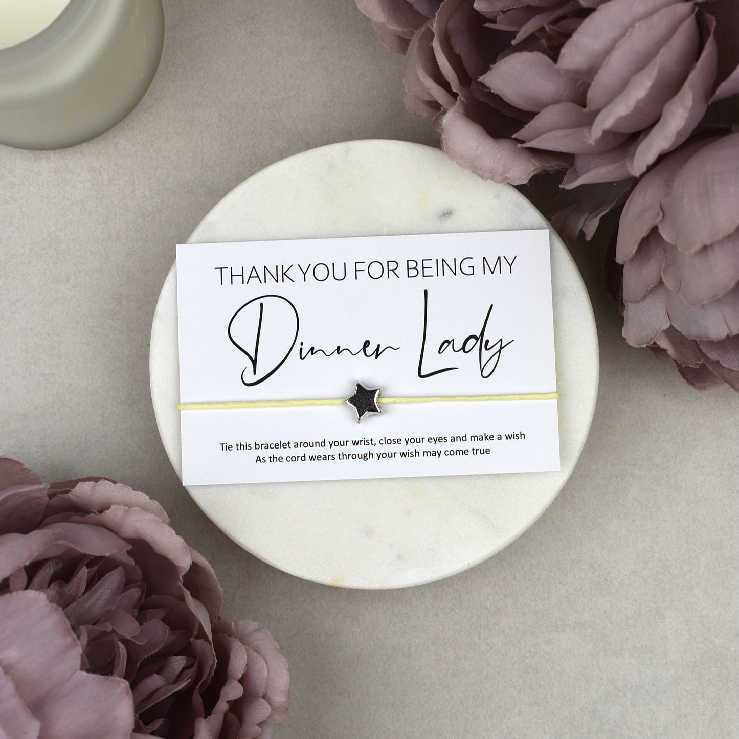 CLEARANCE - Thank You For Being My Dinner Lady Wish Bracelet