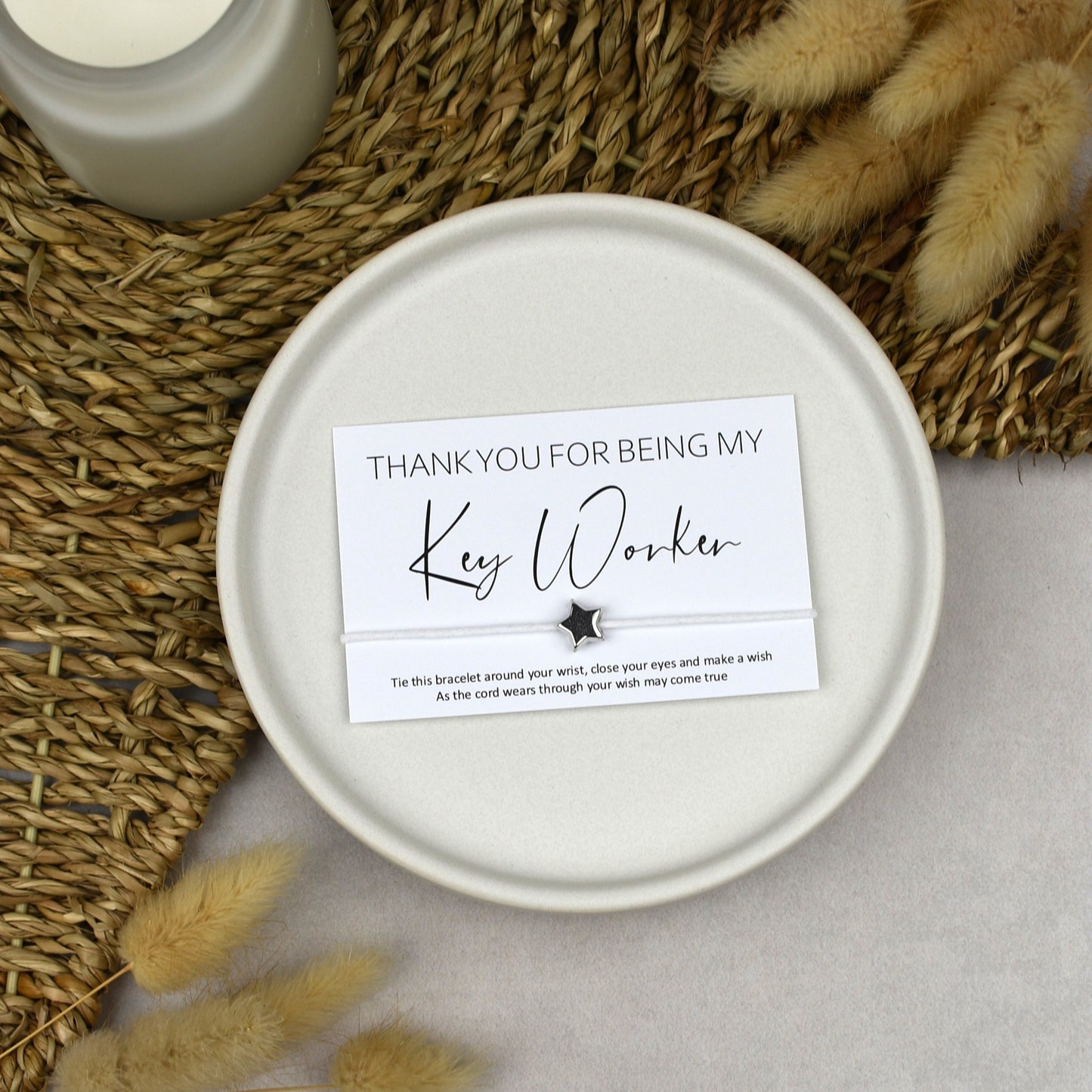 CLEARANCE - Thank You For Being My Key Worker Wish Bracelet