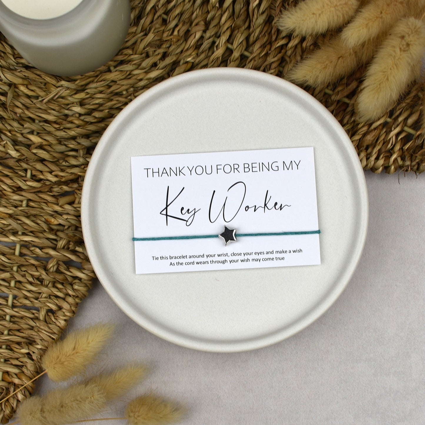 CLEARANCE - Thank You For Being My Key Worker Wish Bracelet
