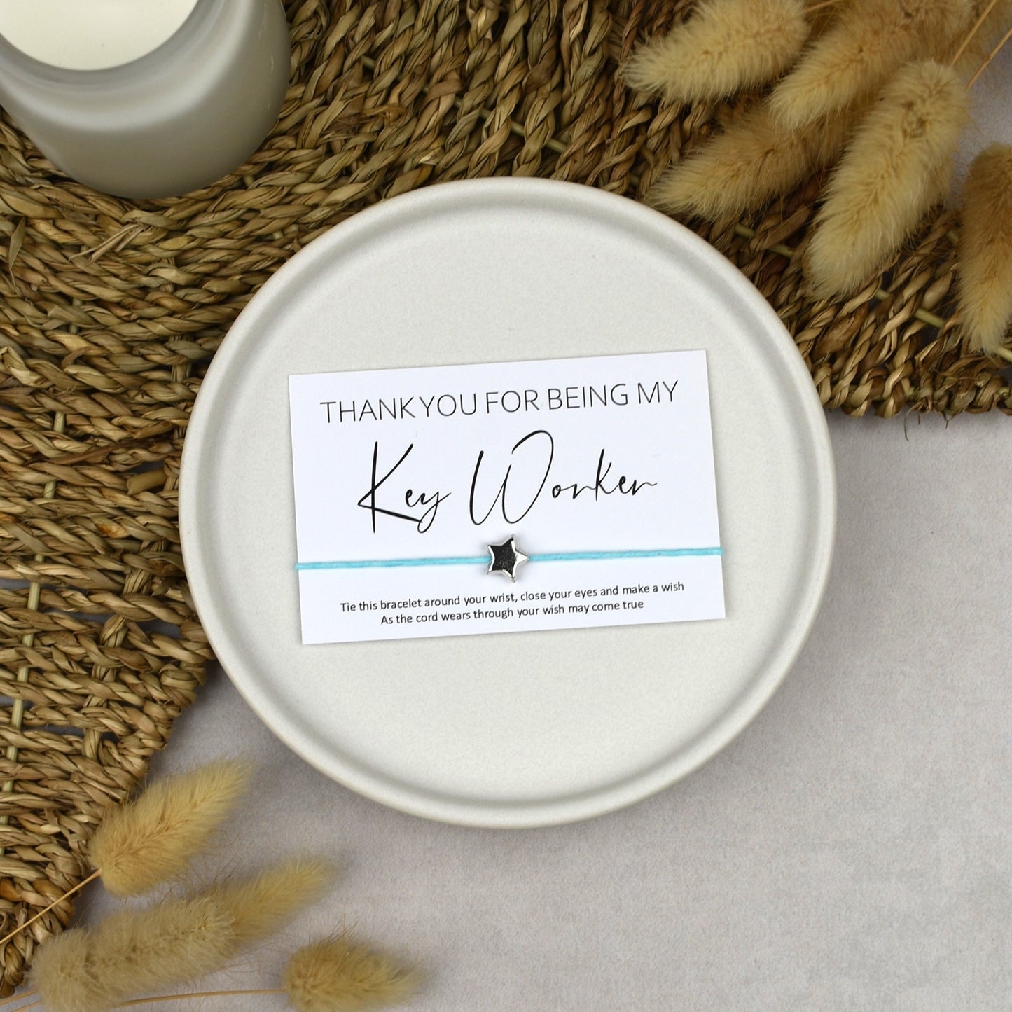CLEARANCE - Thank You For Being My Key Worker Wish Bracelet