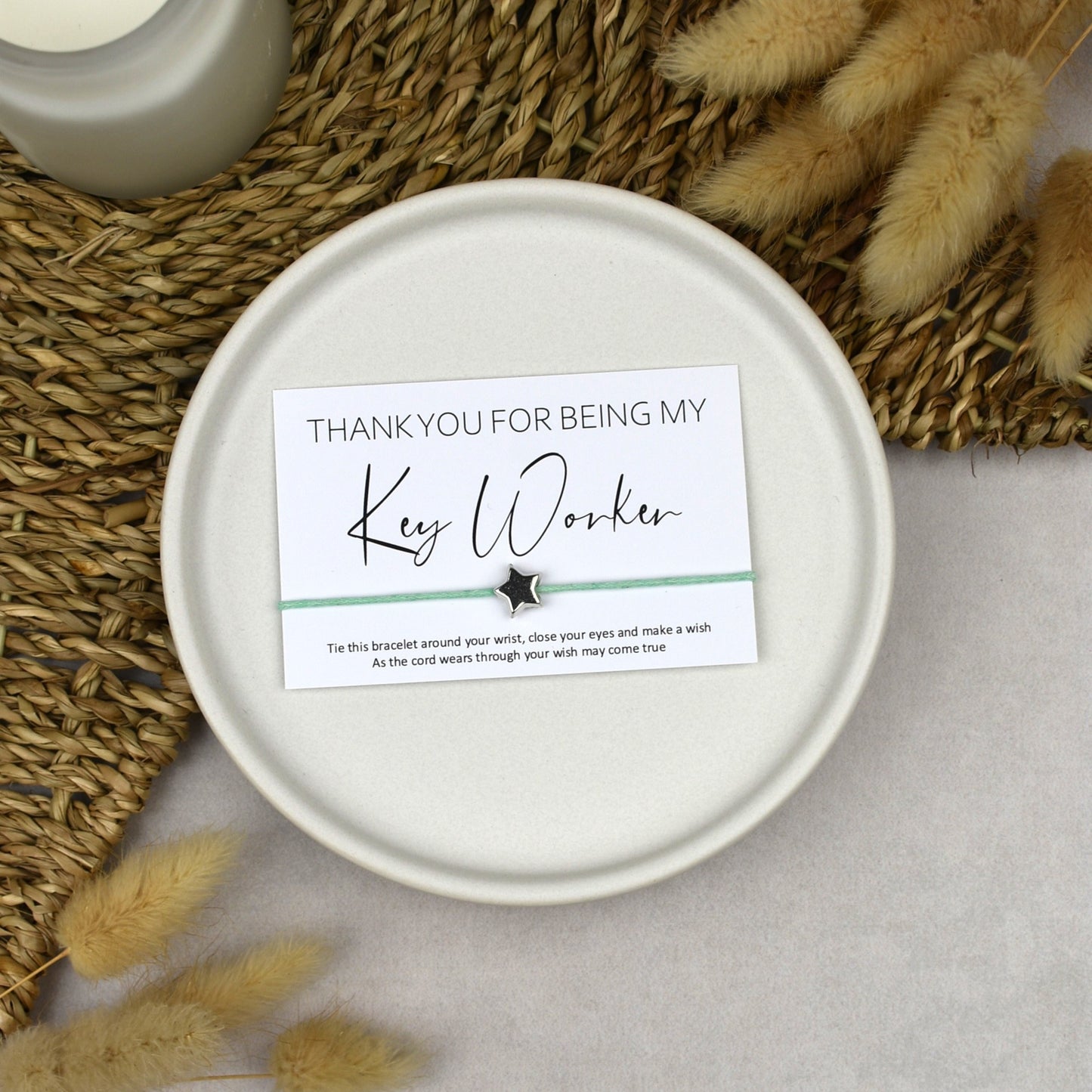 CLEARANCE - Thank You For Being My Key Worker Wish Bracelet