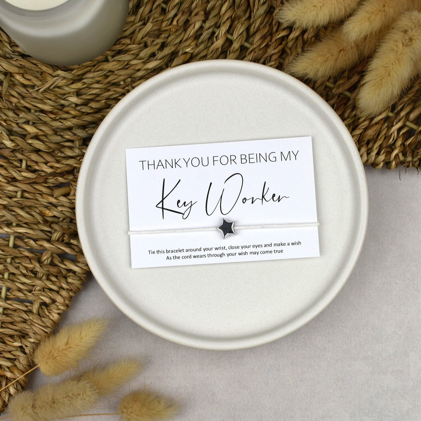 CLEARANCE - Thank You For Being My Key Worker Wish Bracelet