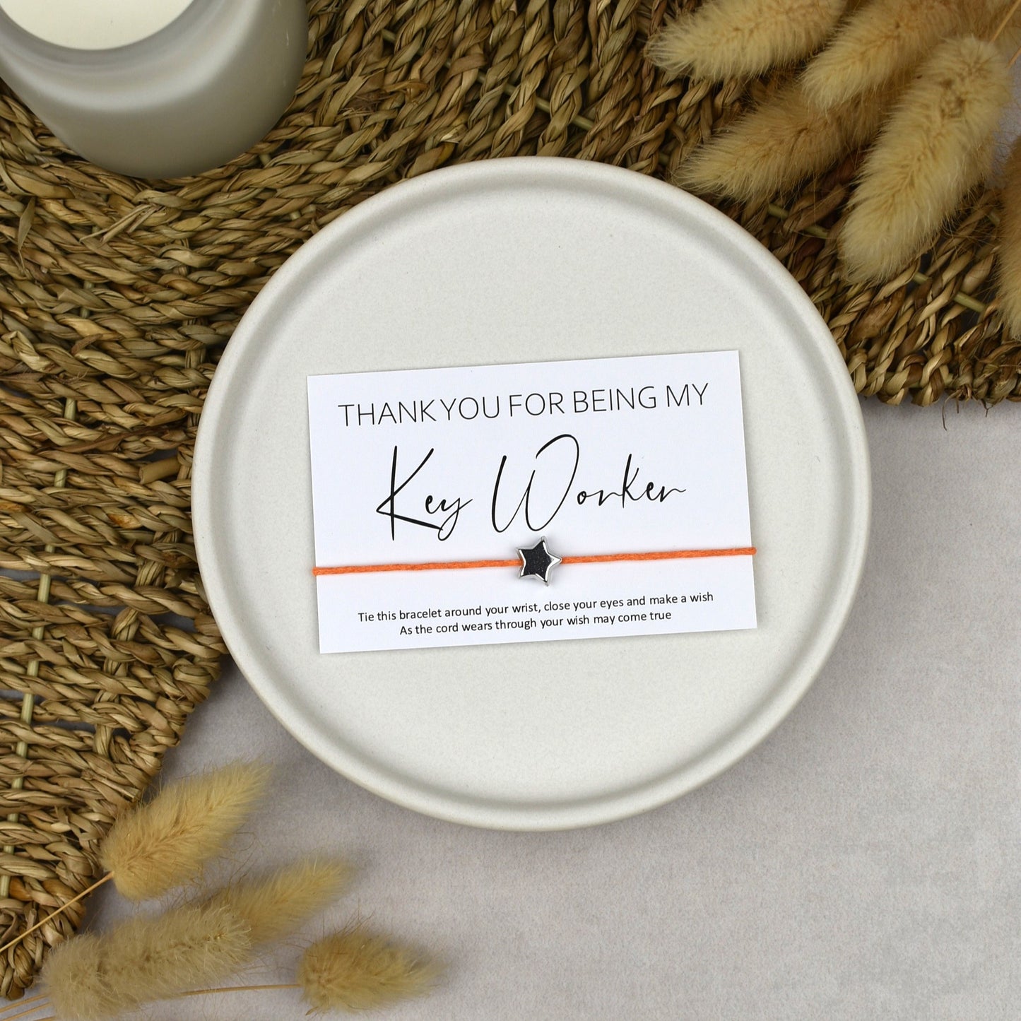 CLEARANCE - Thank You For Being My Key Worker Wish Bracelet