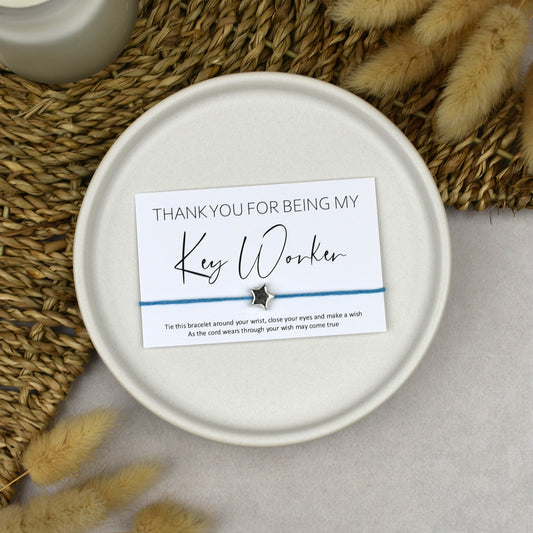 CLEARANCE - Thank You For Being My Key Worker Wish Bracelet