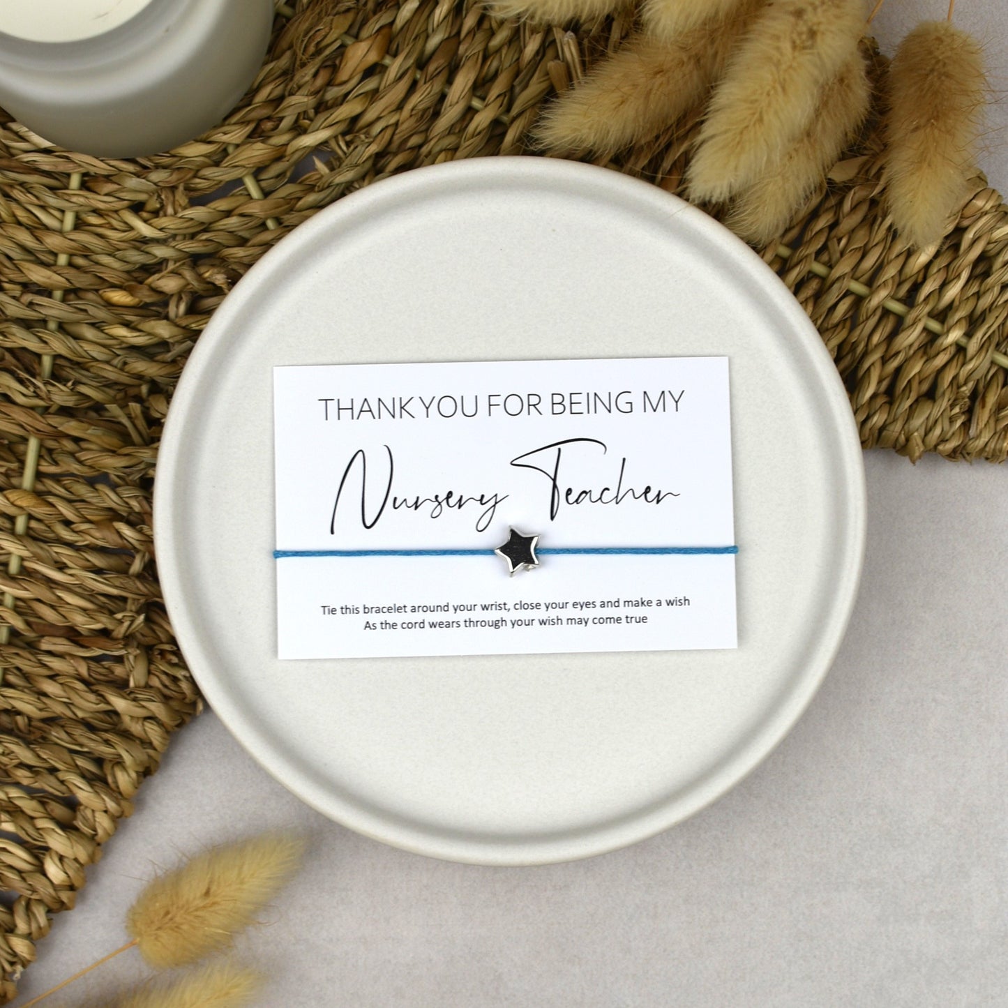 CLEARANCE - Thank You For Being My Nursery Teacher Wish Bracelet