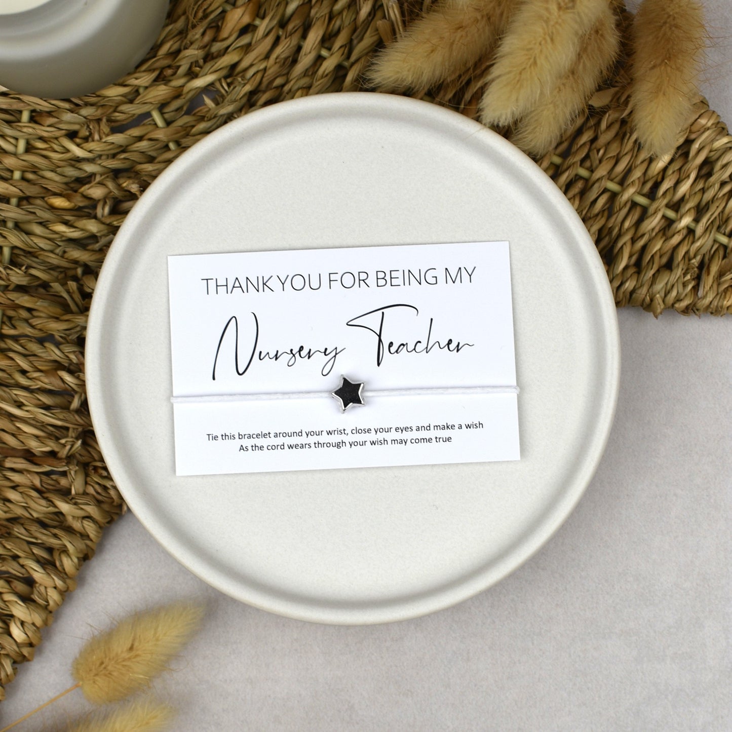 CLEARANCE - Thank You For Being My Nursery Teacher Wish Bracelet