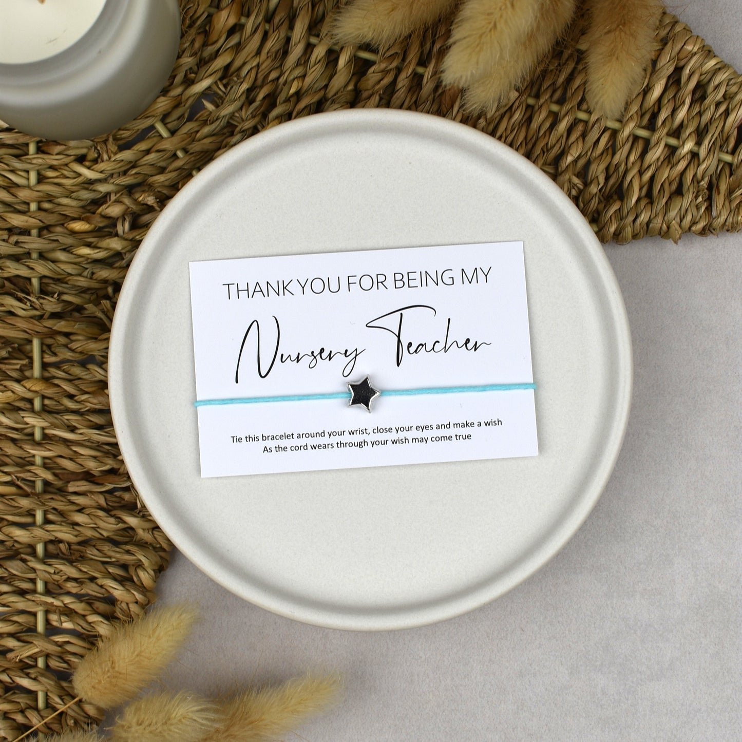 CLEARANCE - Thank You For Being My Nursery Teacher Wish Bracelet
