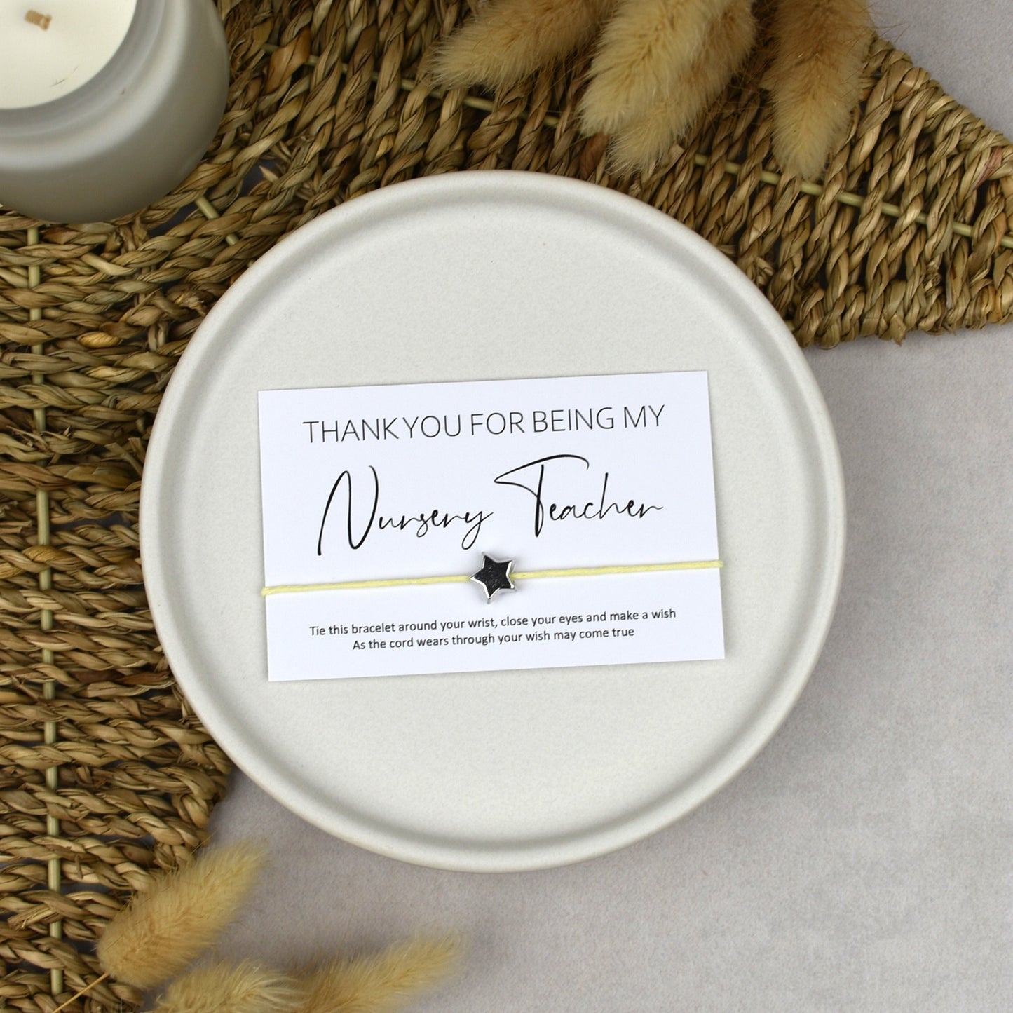 CLEARANCE - Thank You For Being My Nursery Teacher Wish Bracelet