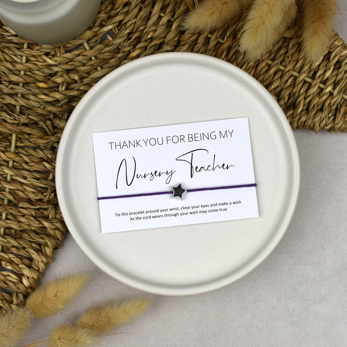 CLEARANCE - Thank You For Being My Nursery Teacher Wish Bracelet