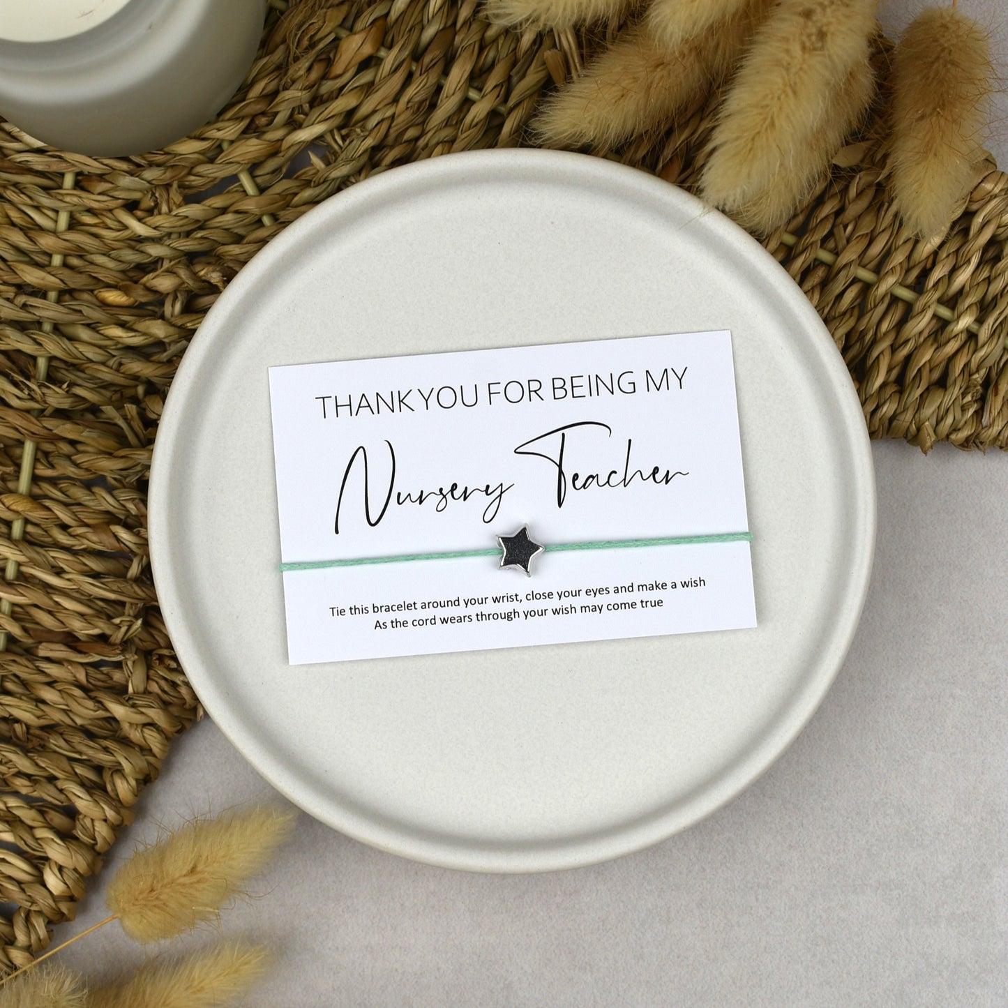 CLEARANCE - Thank You For Being My Nursery Teacher Wish Bracelet
