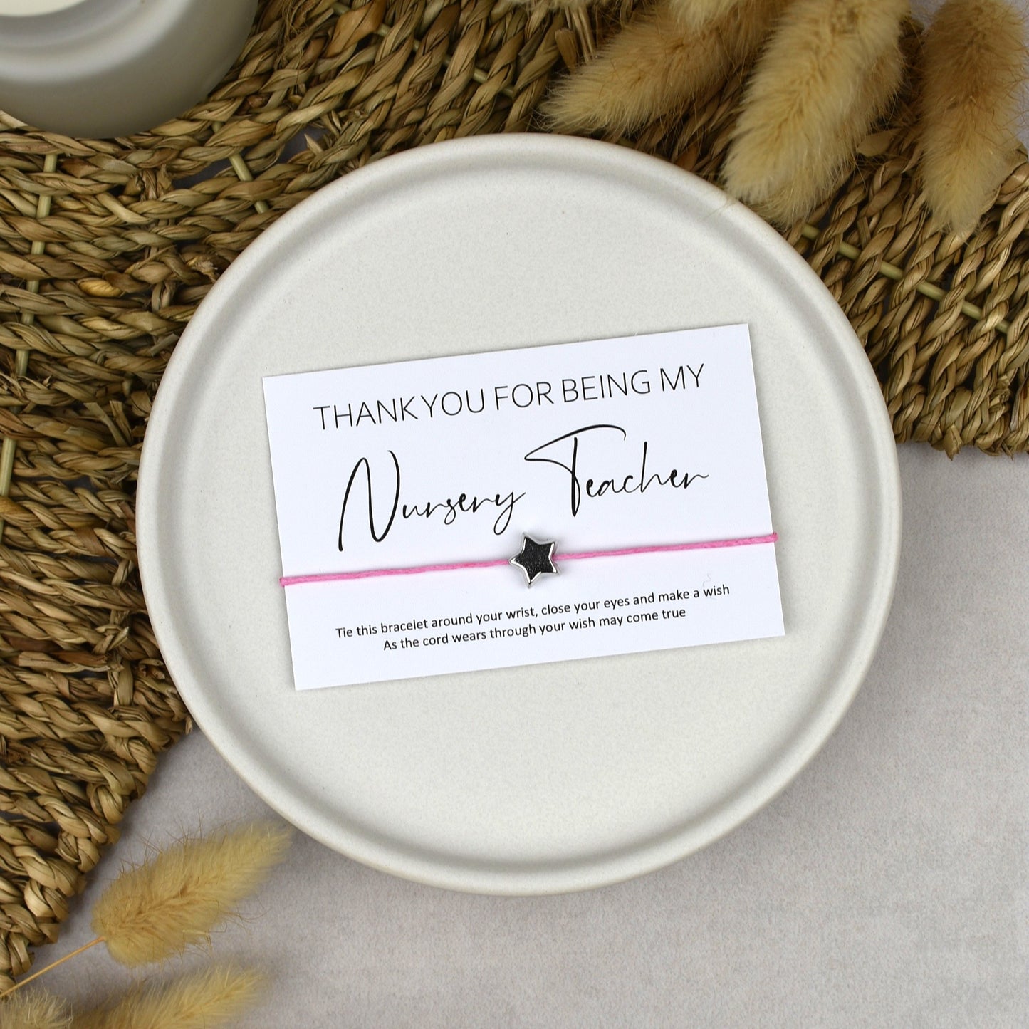 CLEARANCE - Thank You For Being My Nursery Teacher Wish Bracelet