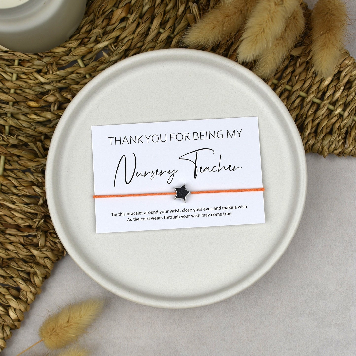 CLEARANCE - Thank You For Being My Nursery Teacher Wish Bracelet