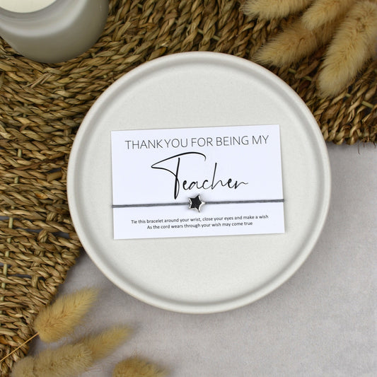 CLEARANCE - Thank You For Being My Teacher Wish Bracelet
