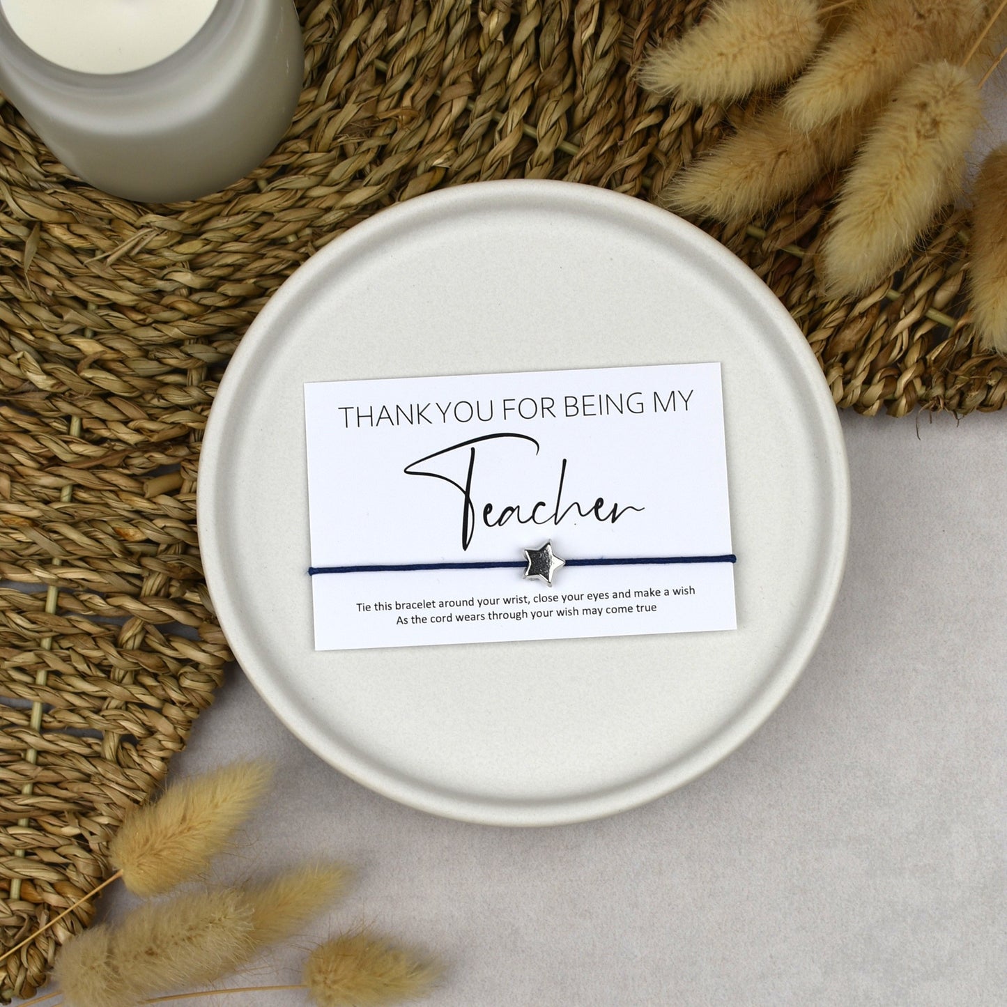 CLEARANCE - Thank You For Being My Teacher Wish Bracelet