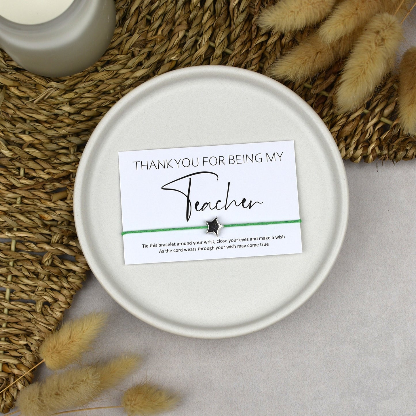 CLEARANCE - Thank You For Being My Teacher Wish Bracelet