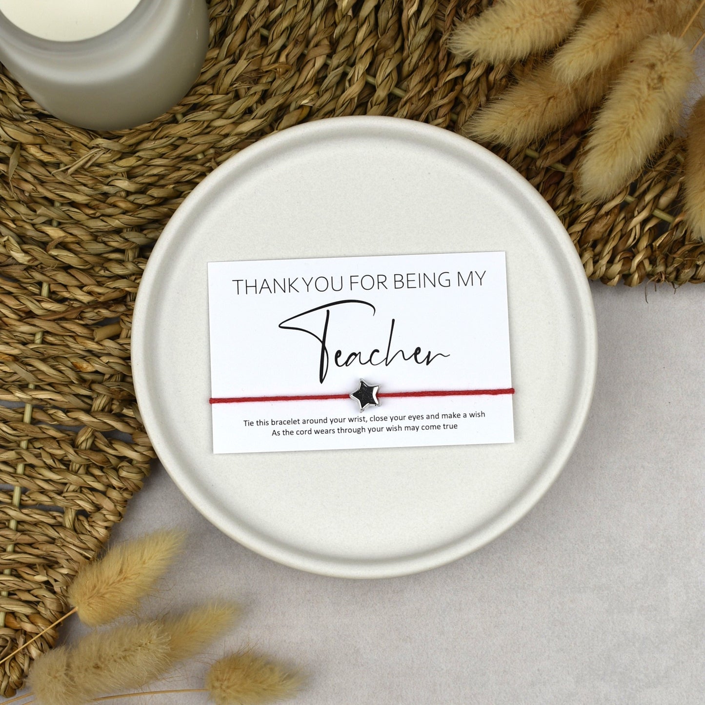 CLEARANCE - Thank You For Being My Teacher Wish Bracelet