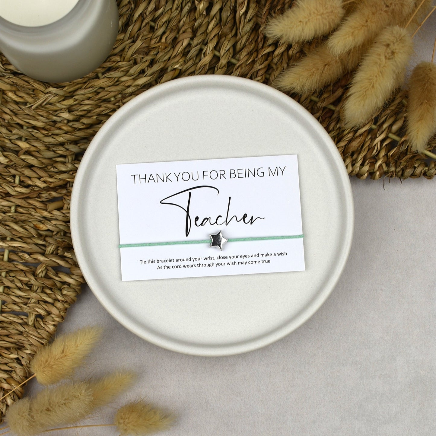 CLEARANCE - Thank You For Being My Teacher Wish Bracelet