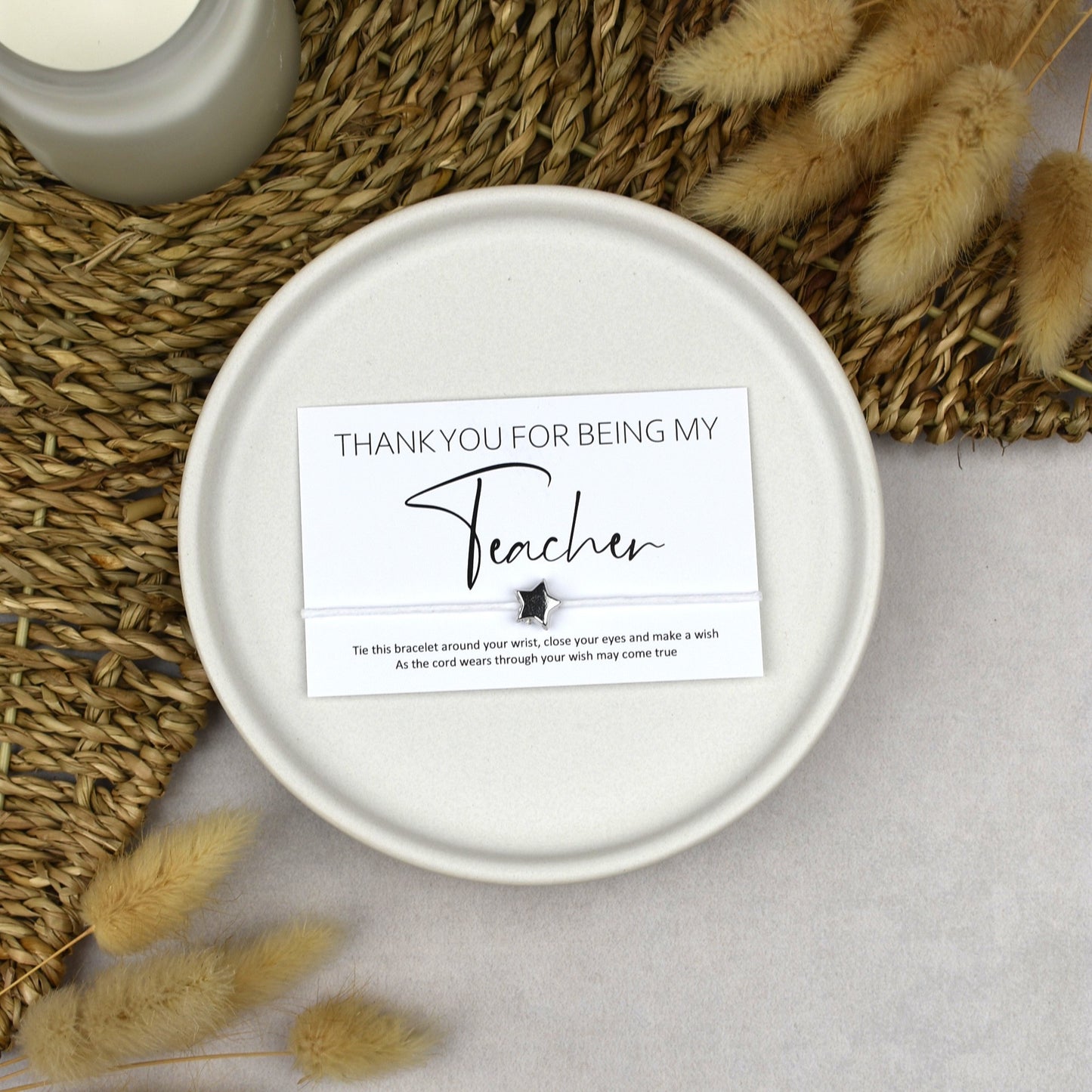 CLEARANCE - Thank You For Being My Teacher Wish Bracelet