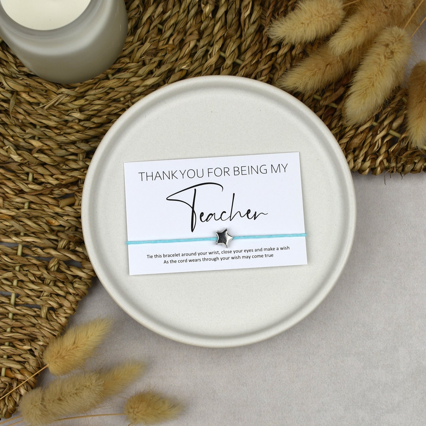 CLEARANCE - Thank You For Being My Teacher Wish Bracelet