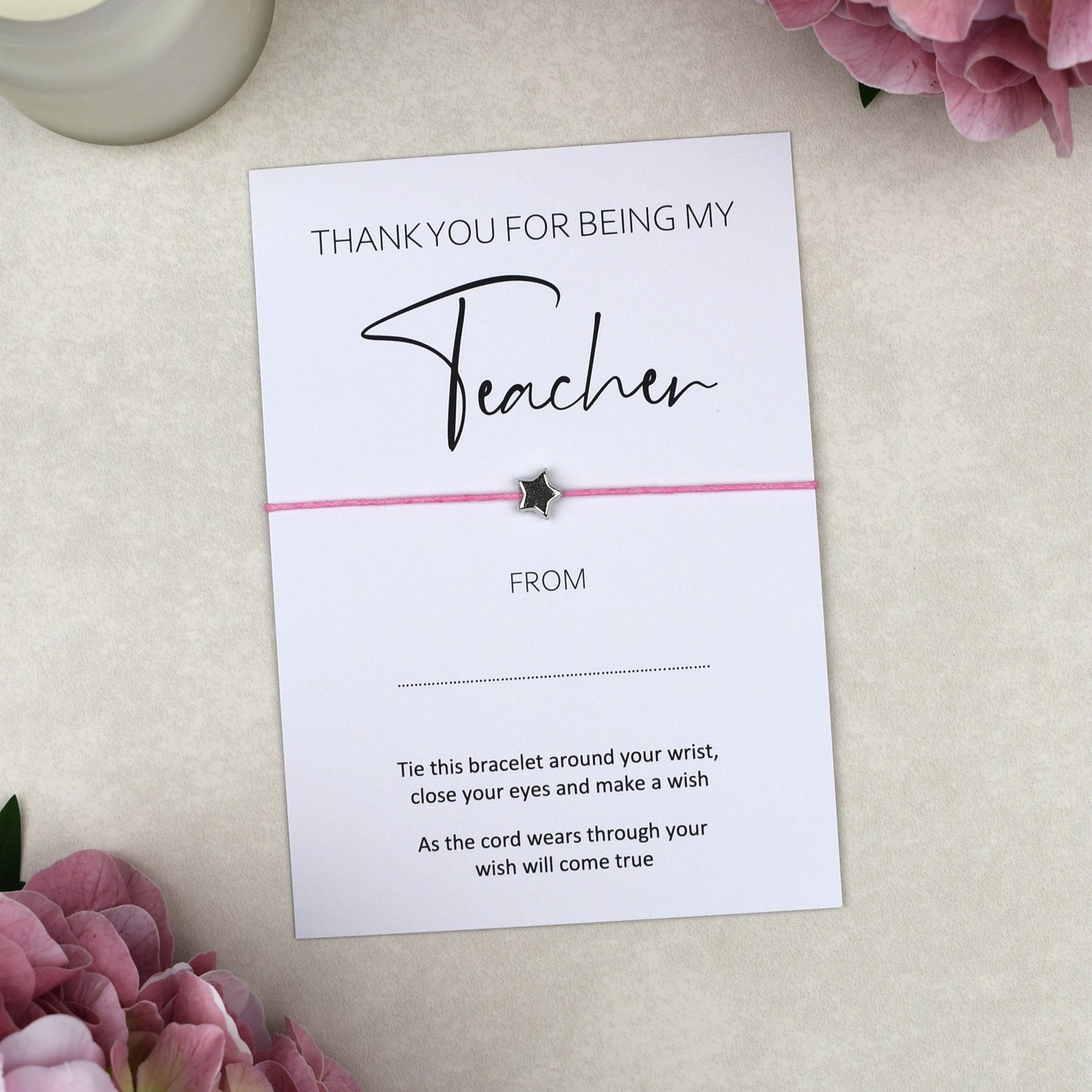 CLEARANCE - Thank You For Being My Teacher Wish Bracelet
