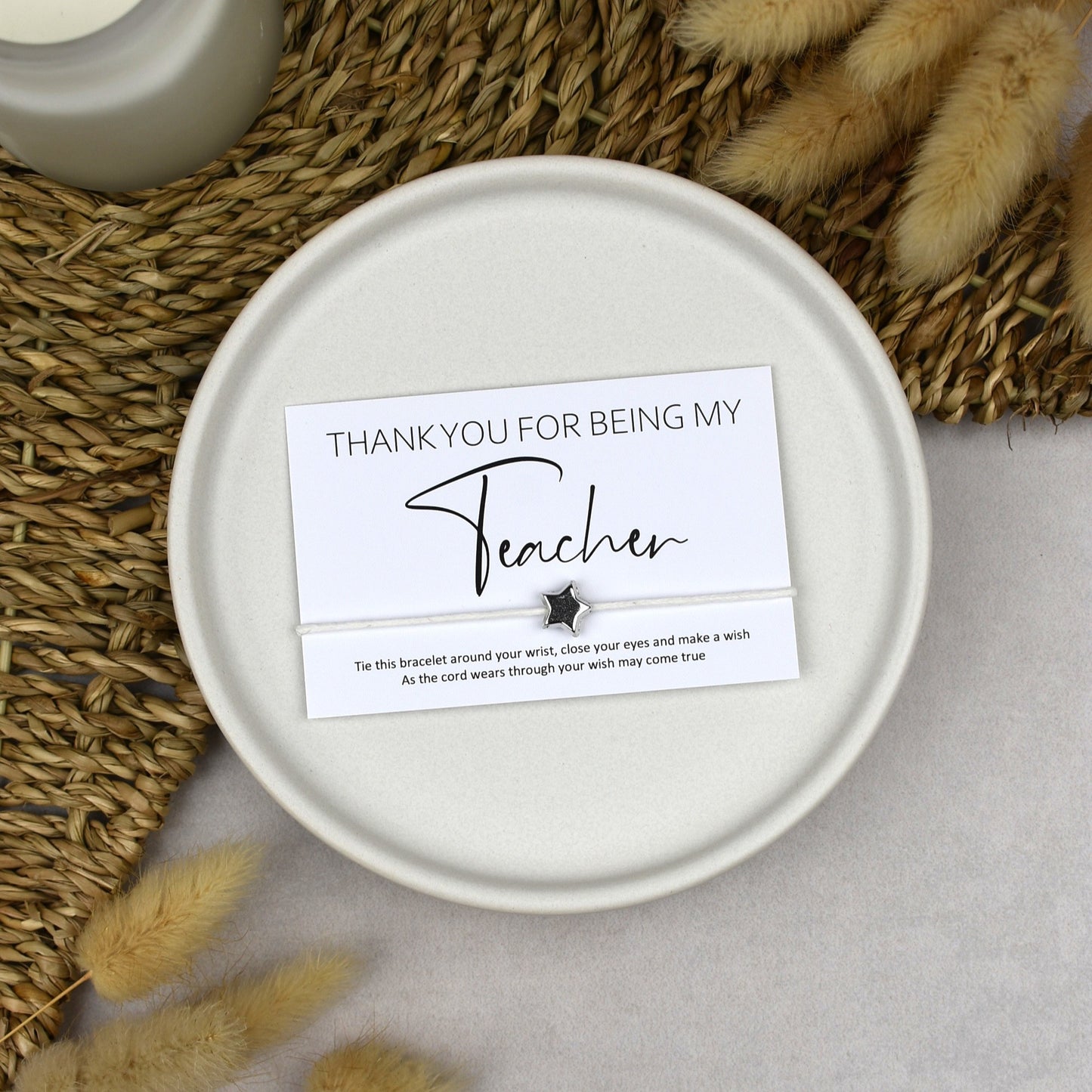 CLEARANCE - Thank You For Being My Teacher Wish Bracelet