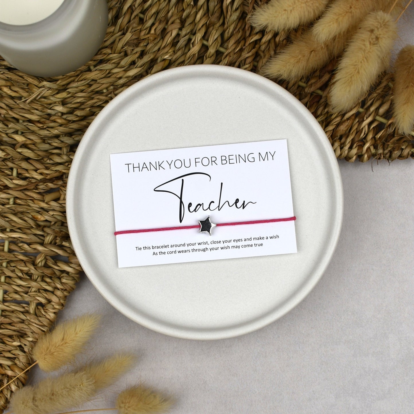 CLEARANCE - Thank You For Being My Teacher Wish Bracelet