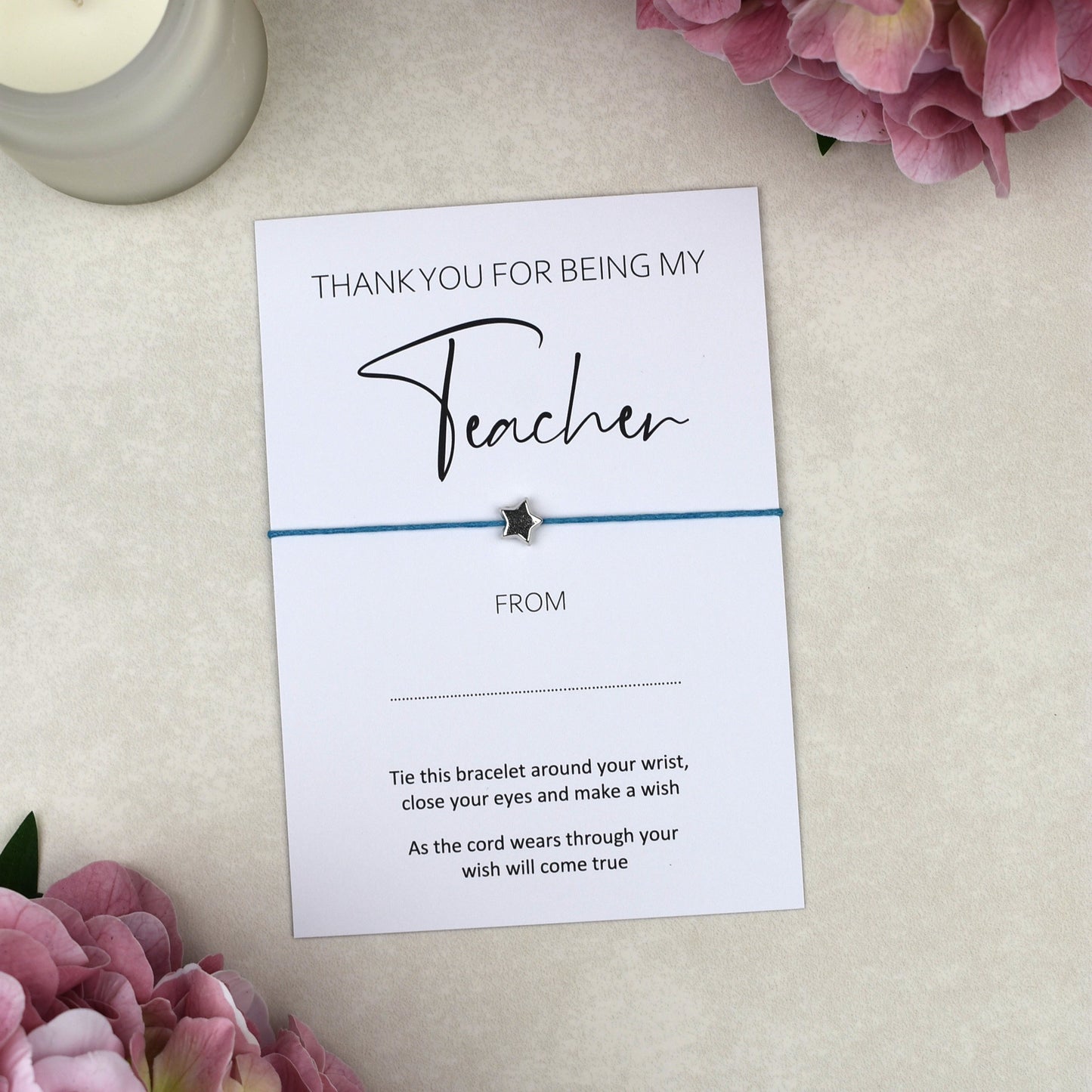 CLEARANCE - Thank You For Being My Teacher Wish Bracelet