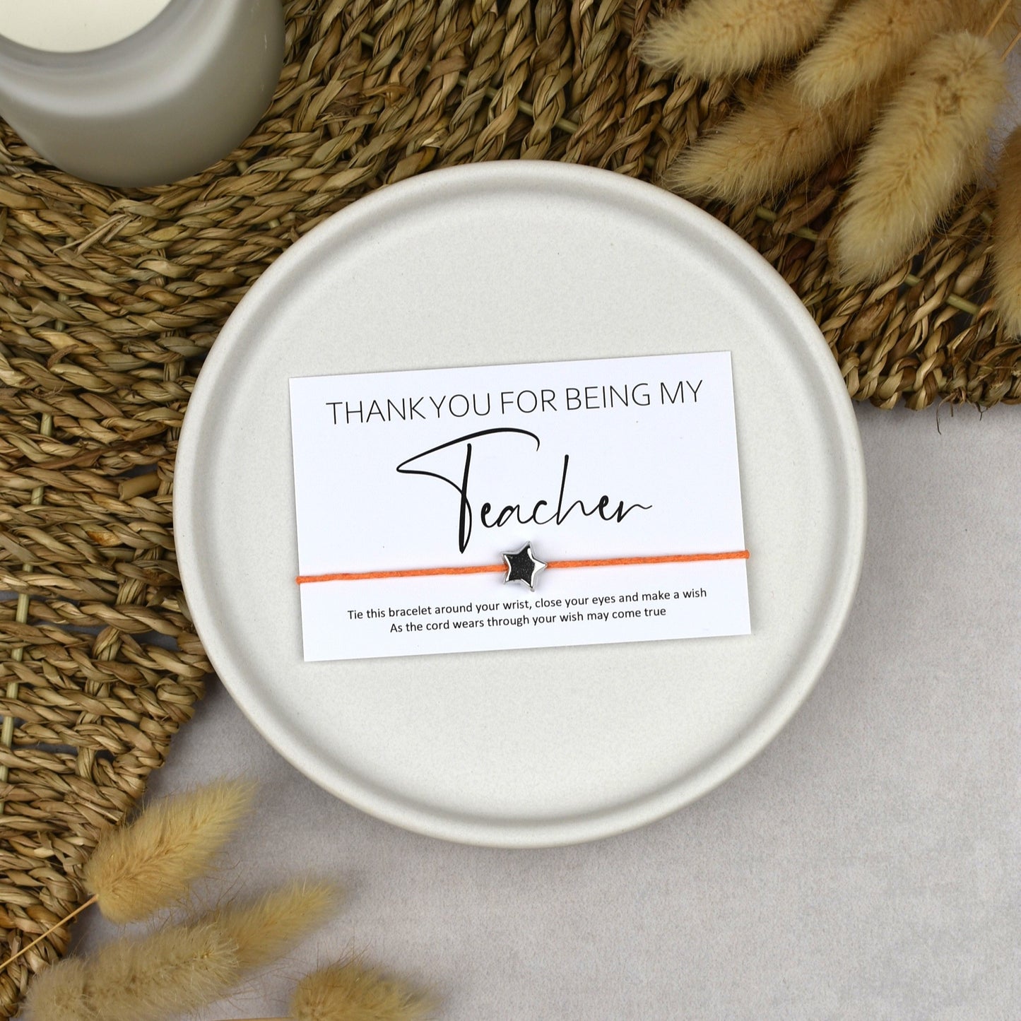 CLEARANCE - Thank You For Being My Teacher Wish Bracelet