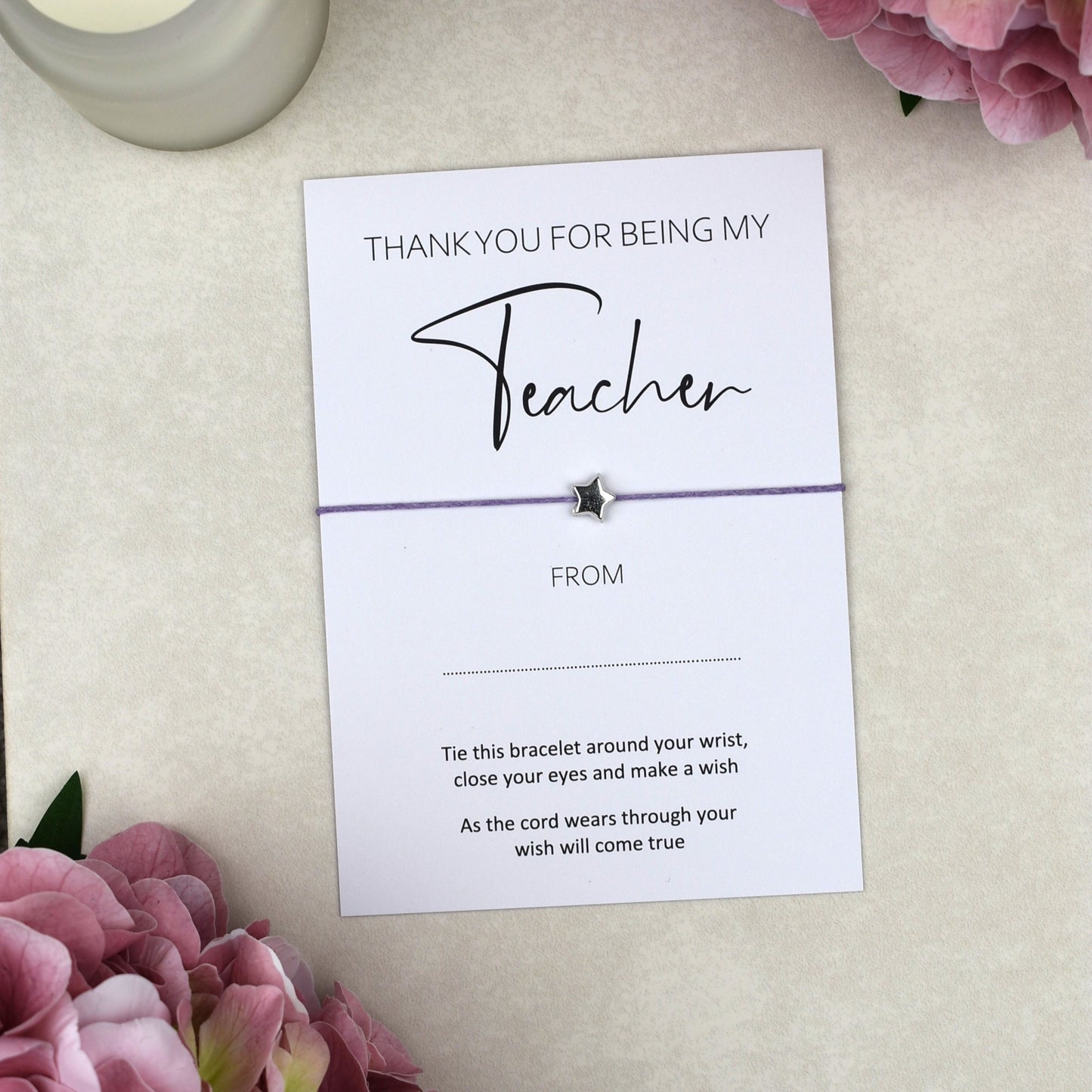 CLEARANCE - Thank You For Being My Teacher Wish Bracelet