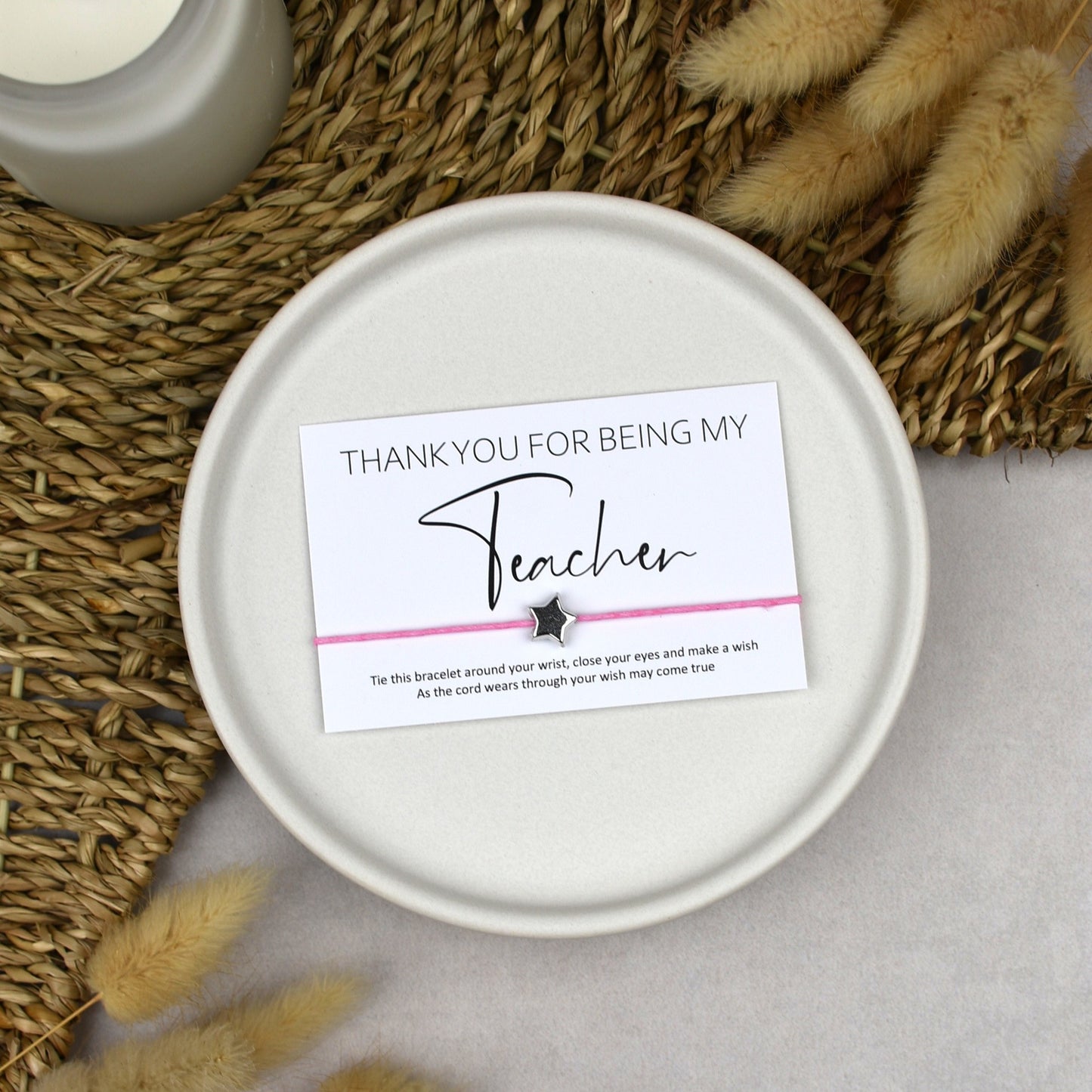 CLEARANCE - Thank You For Being My Teacher Wish Bracelet