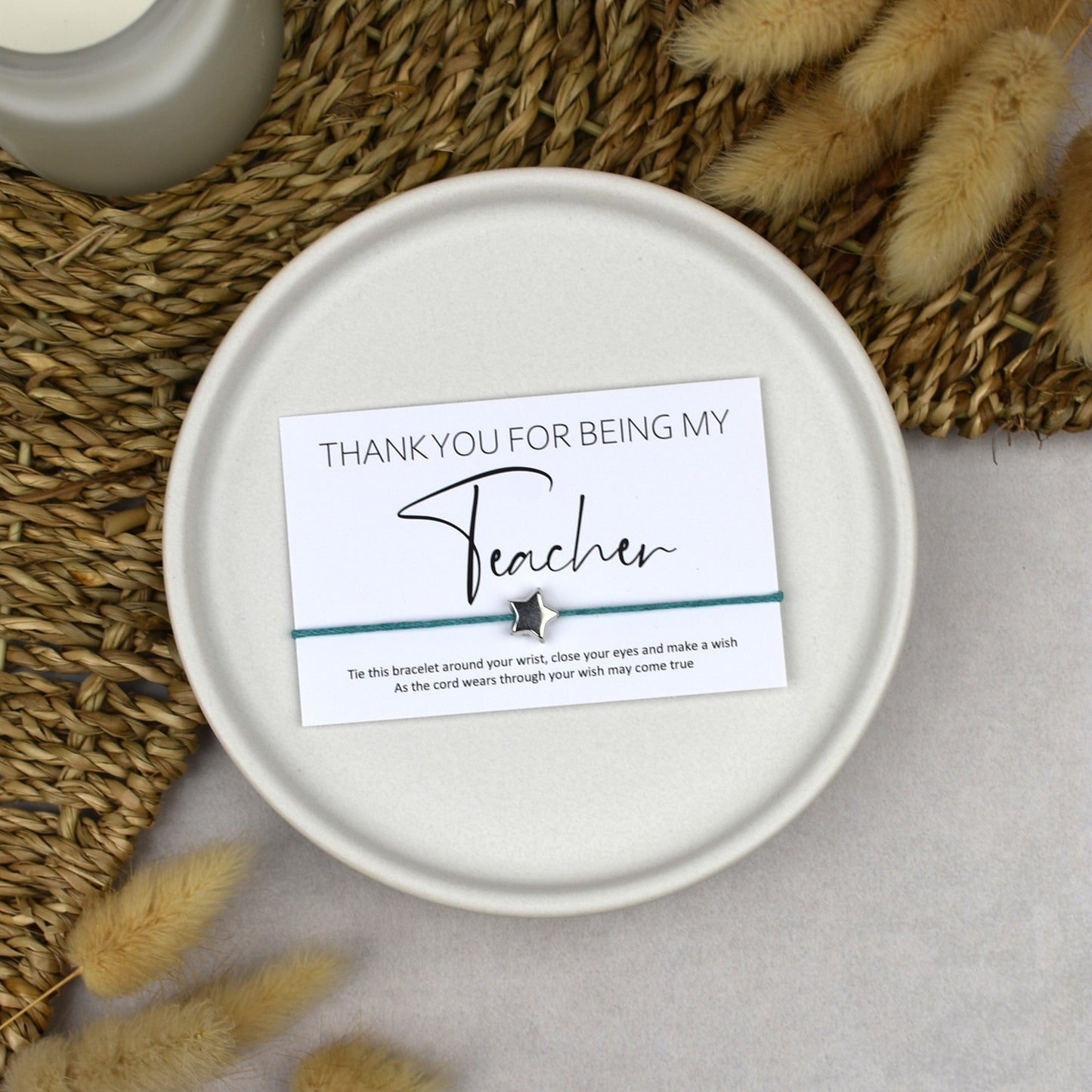 CLEARANCE - Thank You For Being My Teacher Wish Bracelet