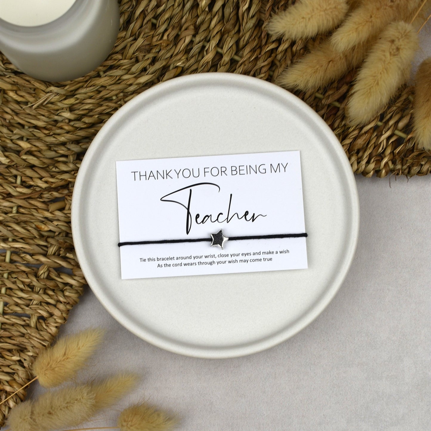 CLEARANCE - Thank You For Being My Teacher Wish Bracelet