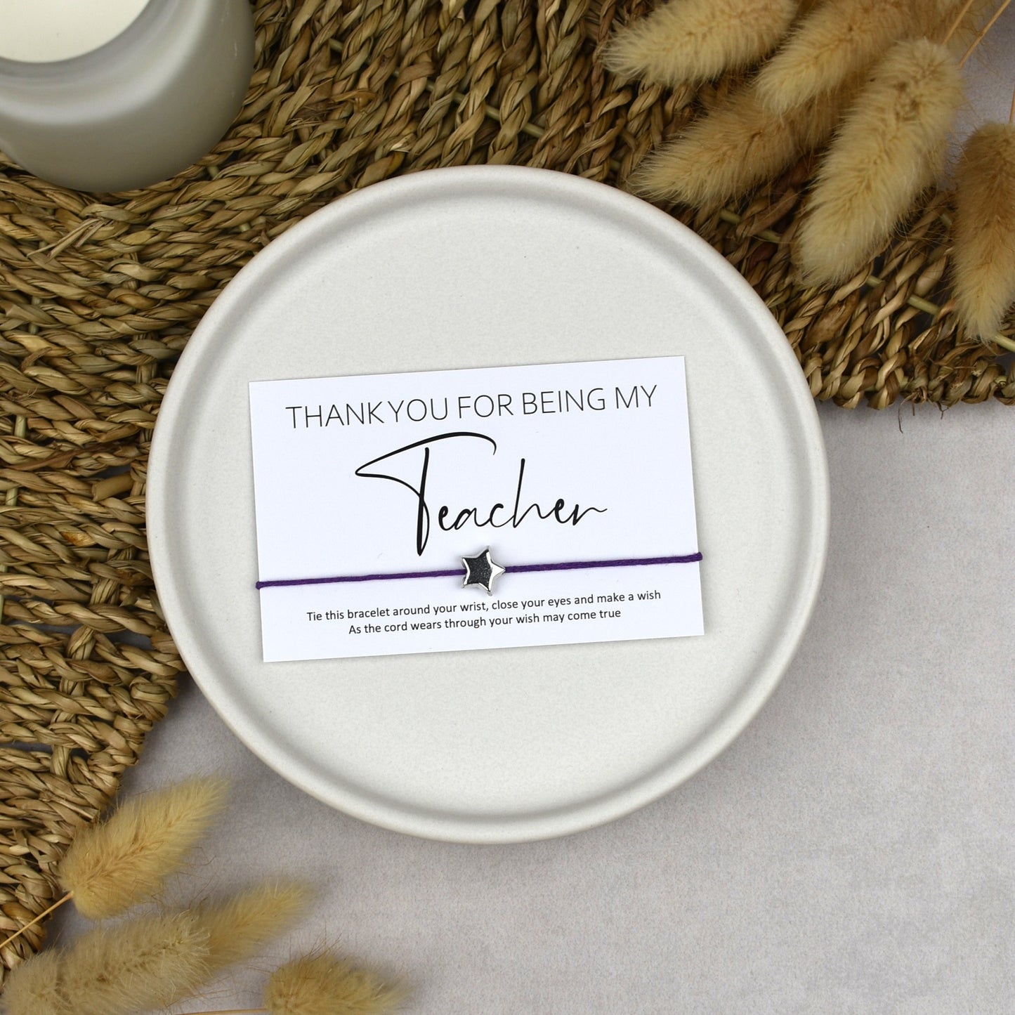 CLEARANCE - Thank You For Being My Teacher Wish Bracelet