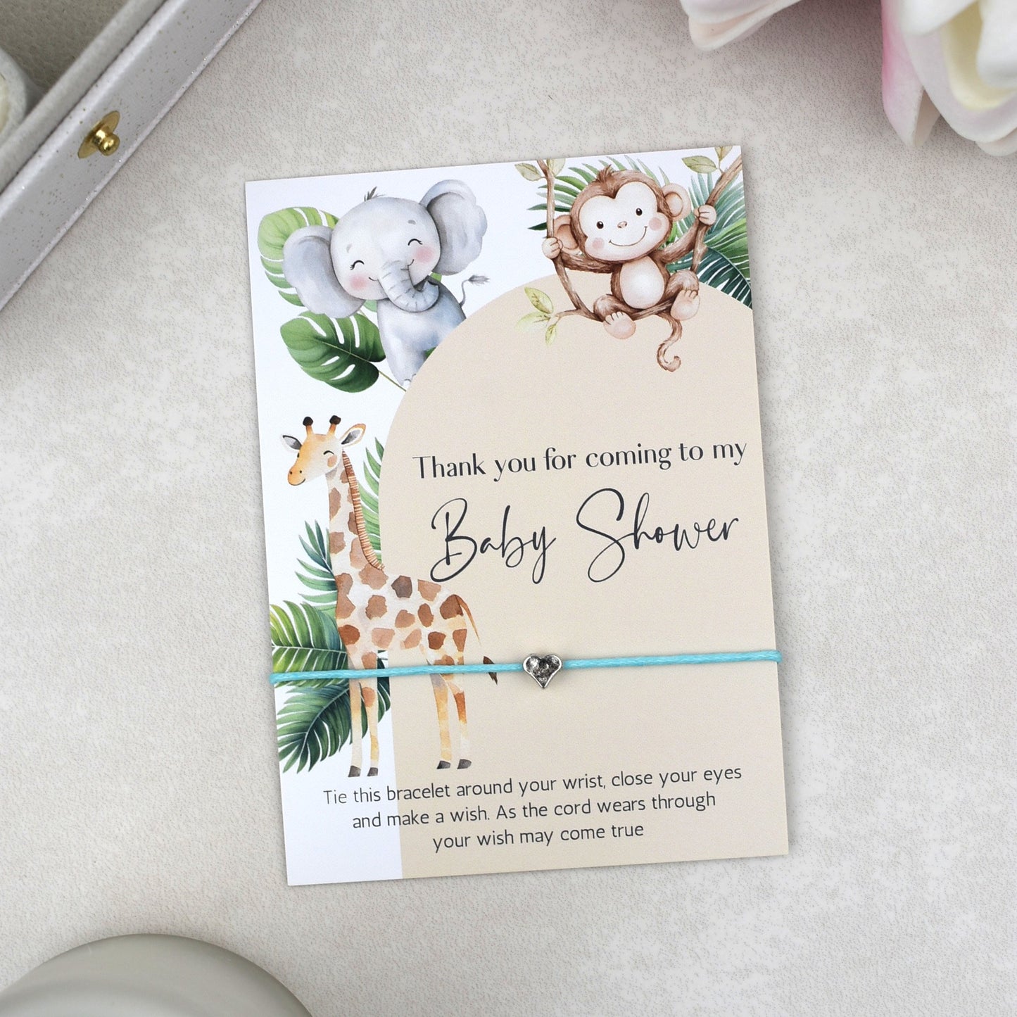 CLEARANCE - Thank You For Coming To My Baby Shower Wish Bracelet | Heart Charm
