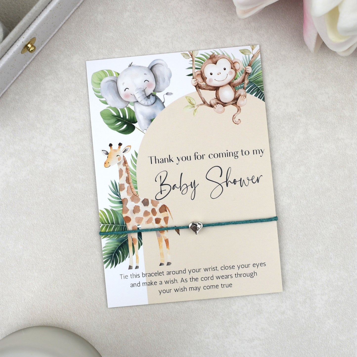 CLEARANCE - Thank You For Coming To My Baby Shower Wish Bracelet | Heart Charm