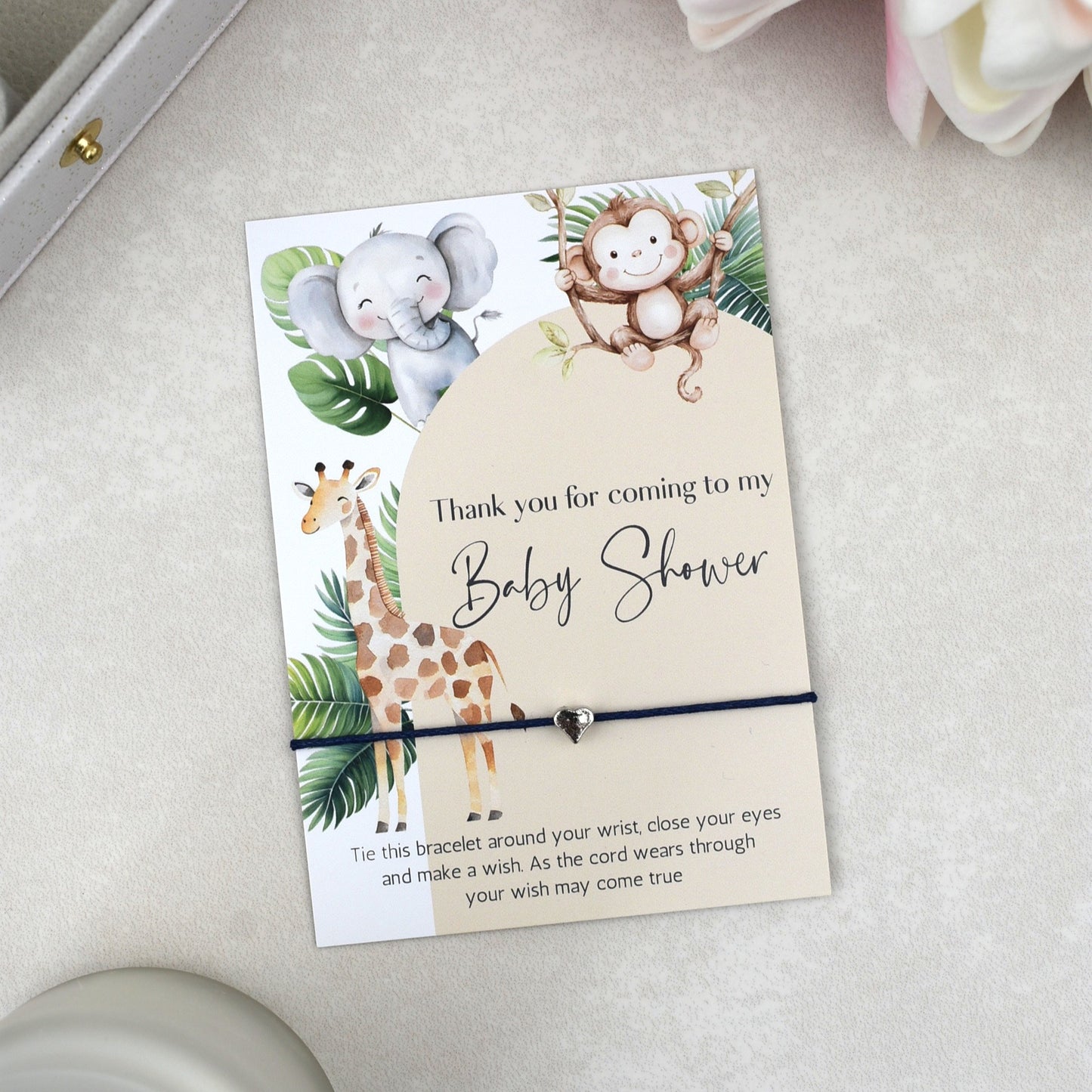 CLEARANCE - Thank You For Coming To My Baby Shower Wish Bracelet | Heart Charm