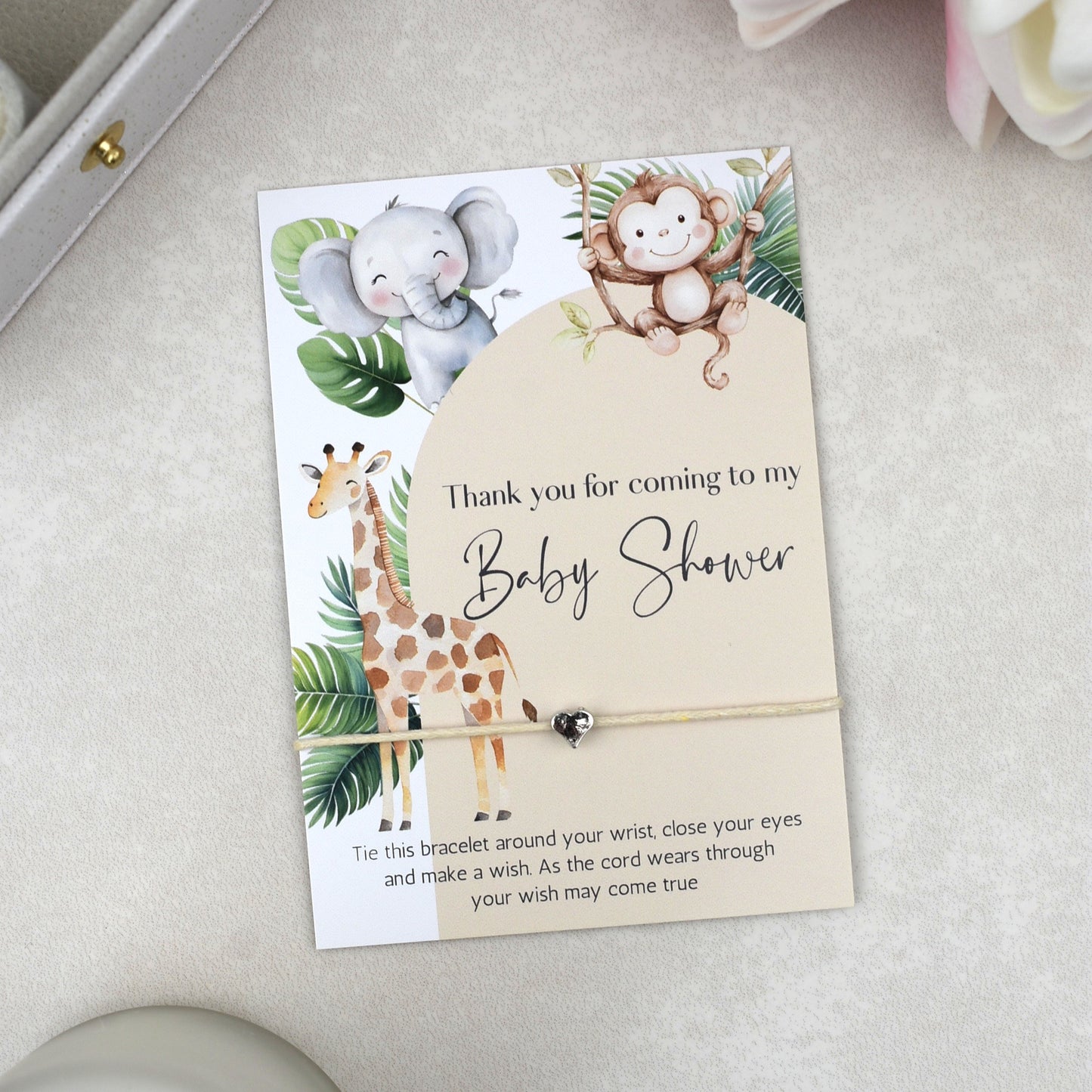 CLEARANCE - Thank You For Coming To My Baby Shower Wish Bracelet | Heart Charm