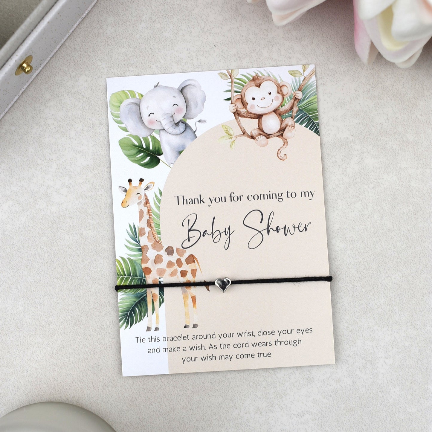 CLEARANCE - Thank You For Coming To My Baby Shower Wish Bracelet | Heart Charm