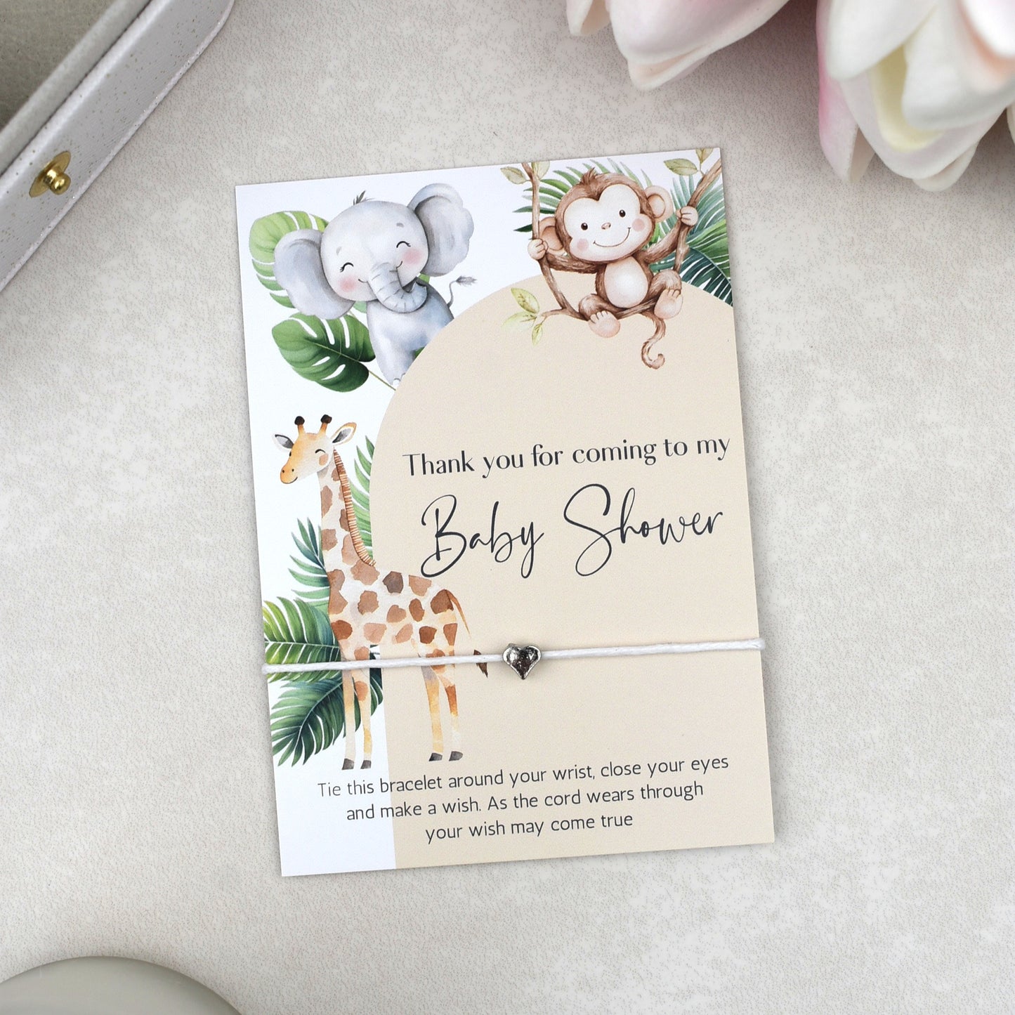 CLEARANCE - Thank You For Coming To My Baby Shower Wish Bracelet | Heart Charm