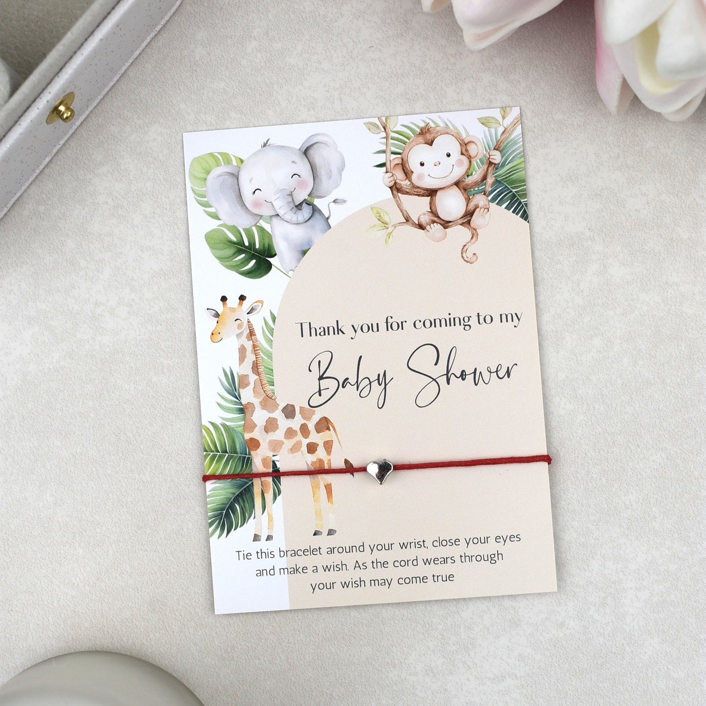 CLEARANCE - Thank You For Coming To My Baby Shower Wish Bracelet | Heart Charm