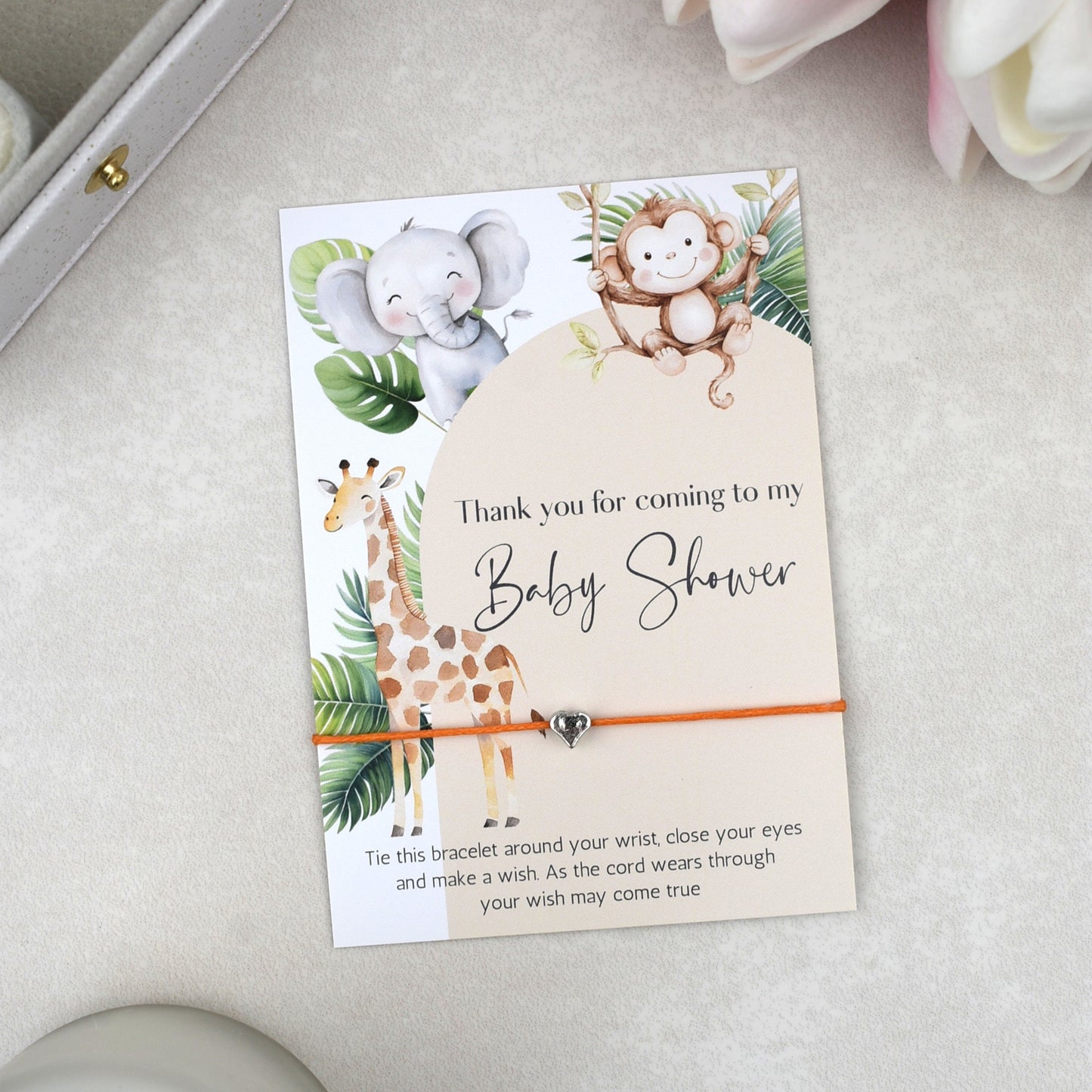 CLEARANCE - Thank You For Coming To My Baby Shower Wish Bracelet | Heart Charm
