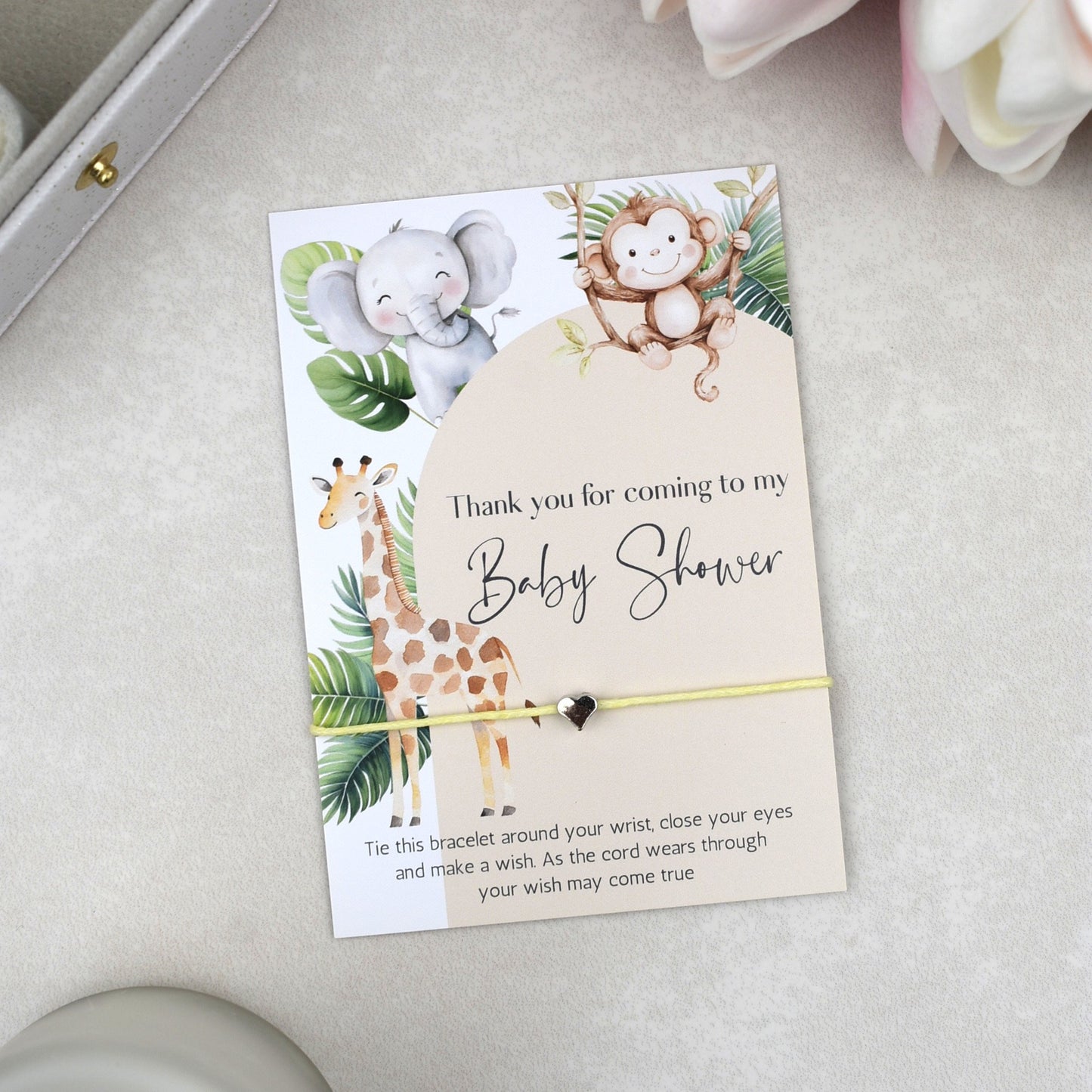 CLEARANCE - Thank You For Coming To My Baby Shower Wish Bracelet | Heart Charm